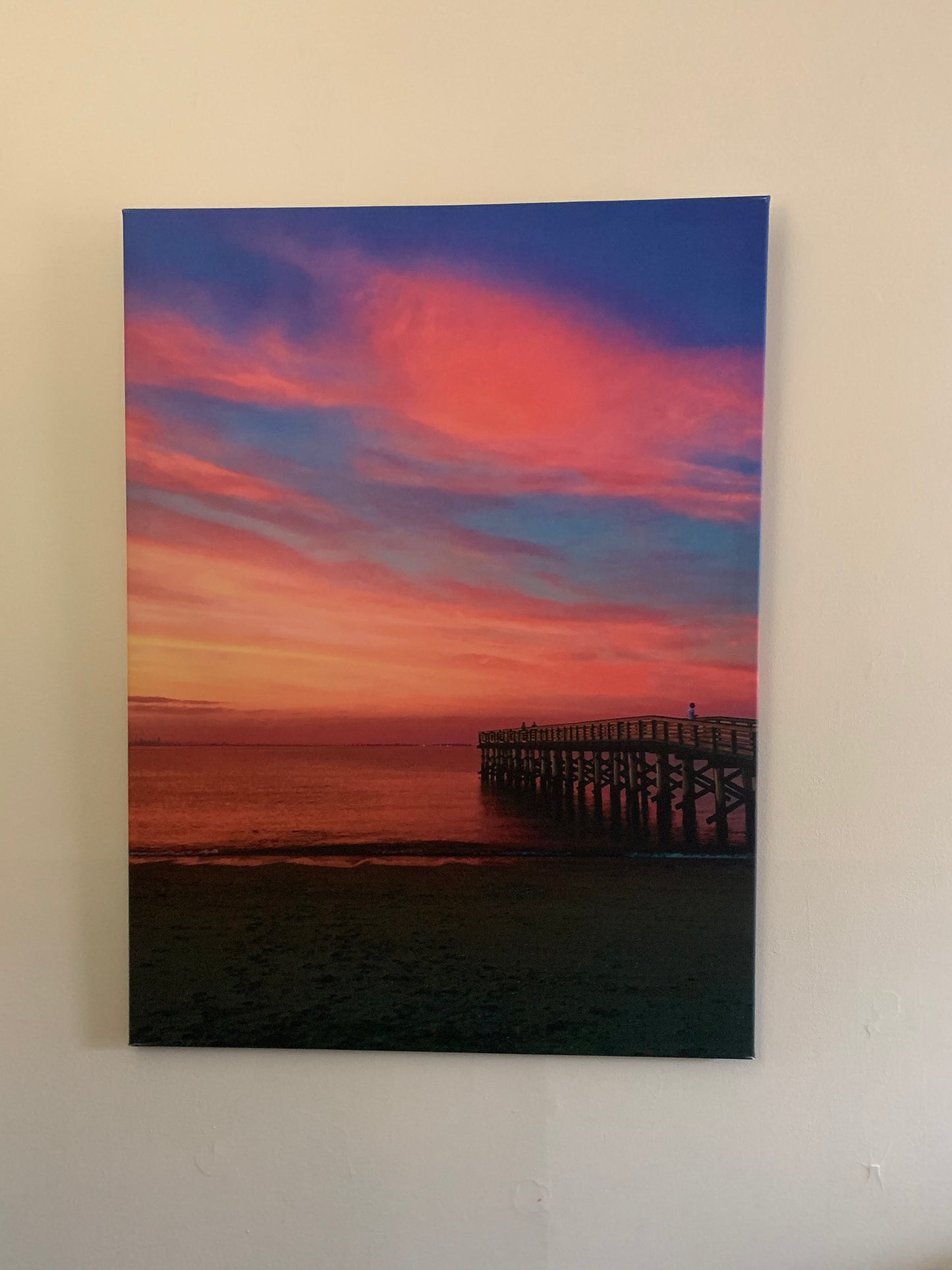 New Jersey Beach Sunset Photo on Canvas