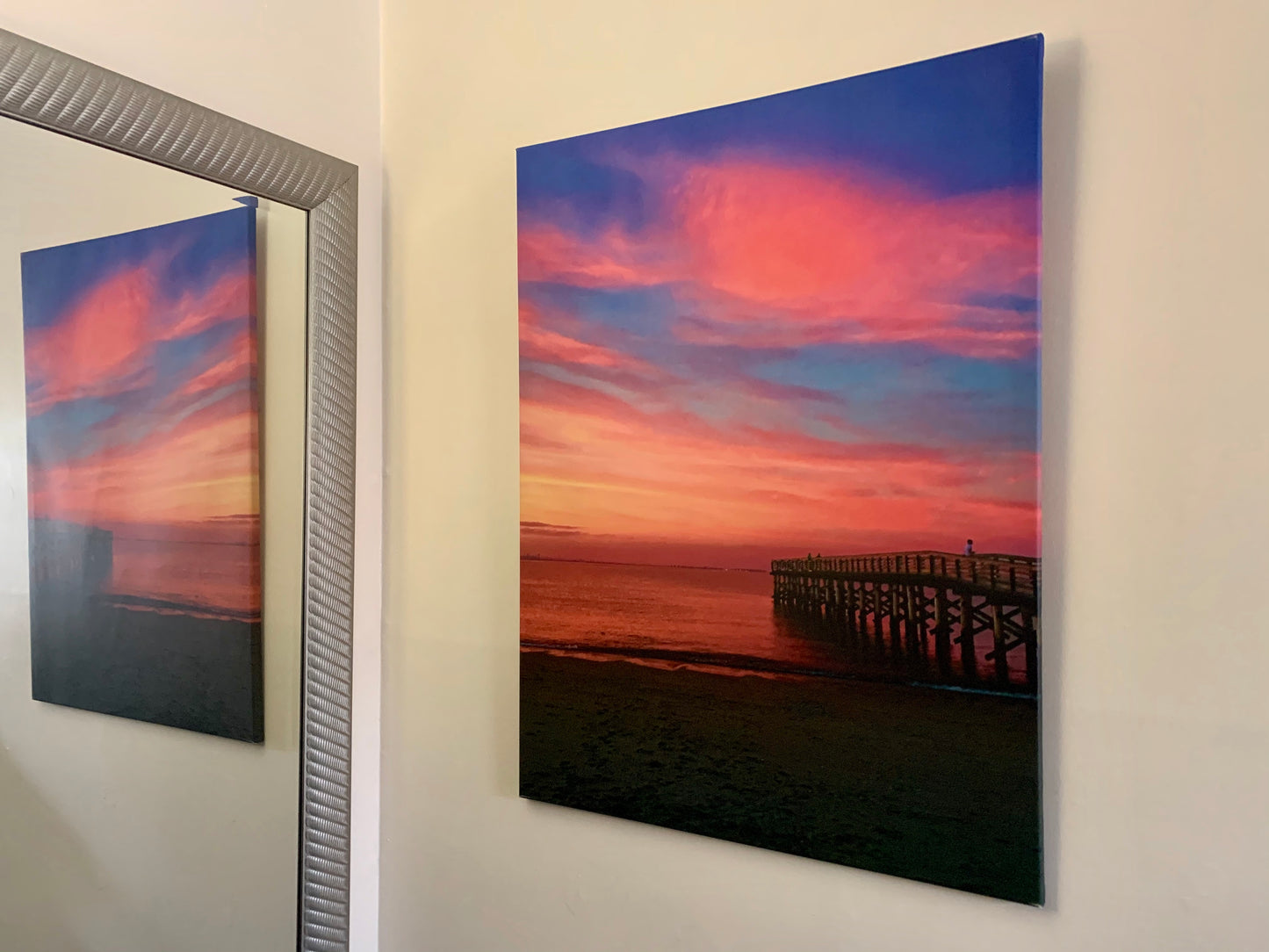 New Jersey Beach Sunset Photo on Canvas