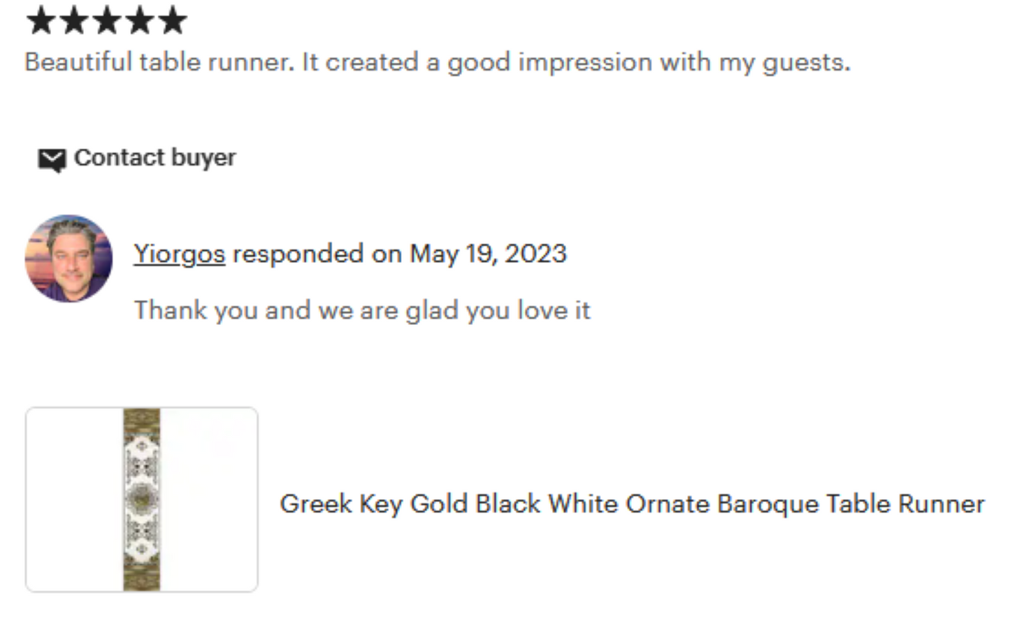 Greek Key Gold Black Maroon Cream Table Runner