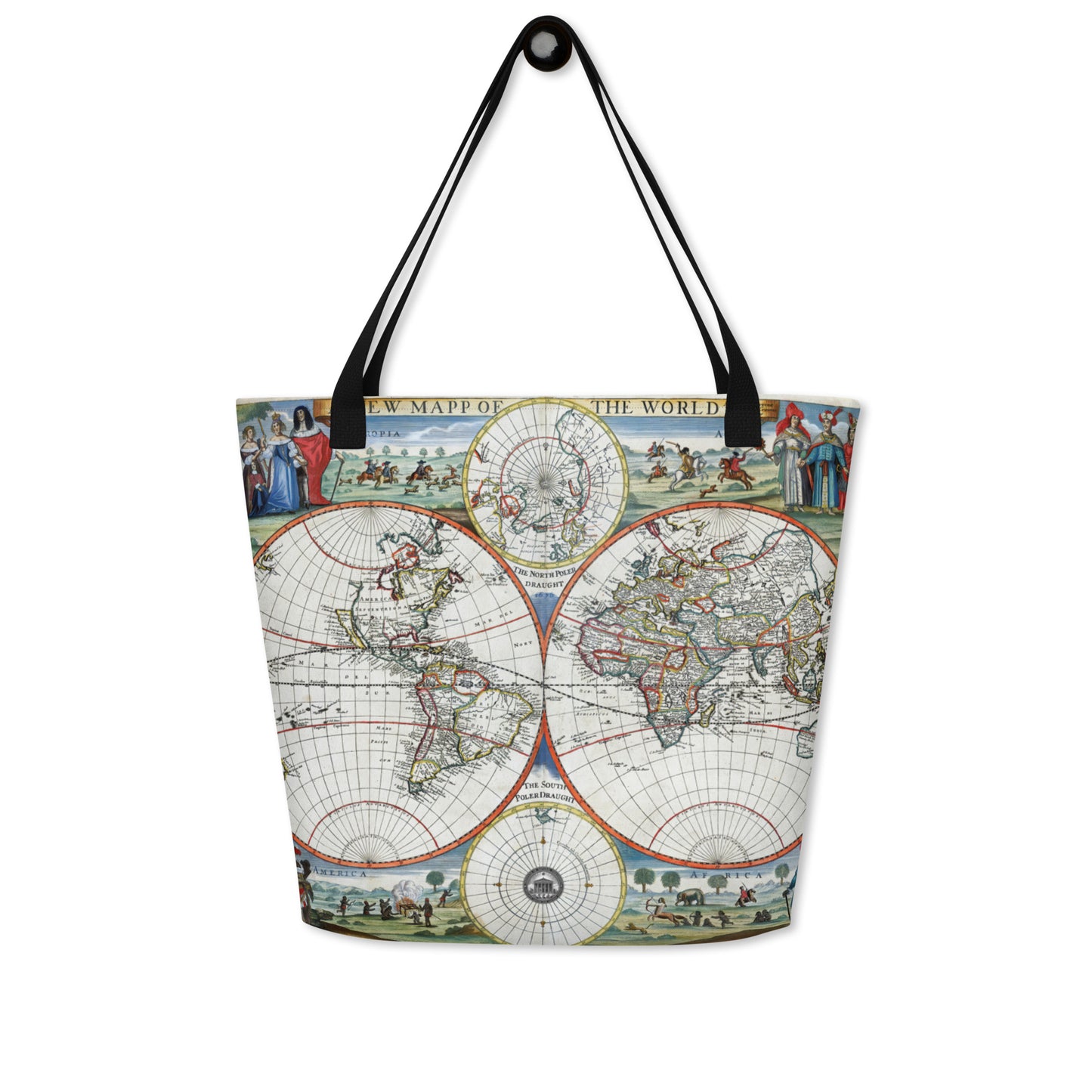 Atlas Map 1676 Institute Natural Philosophy Large Tote Bag