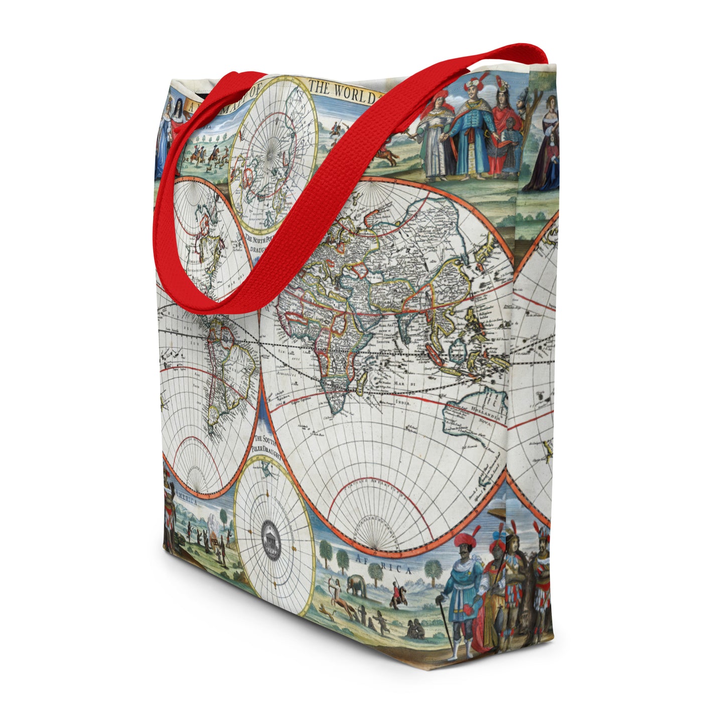 Atlas Map 1676 Institute Natural Philosophy Large Tote Bag