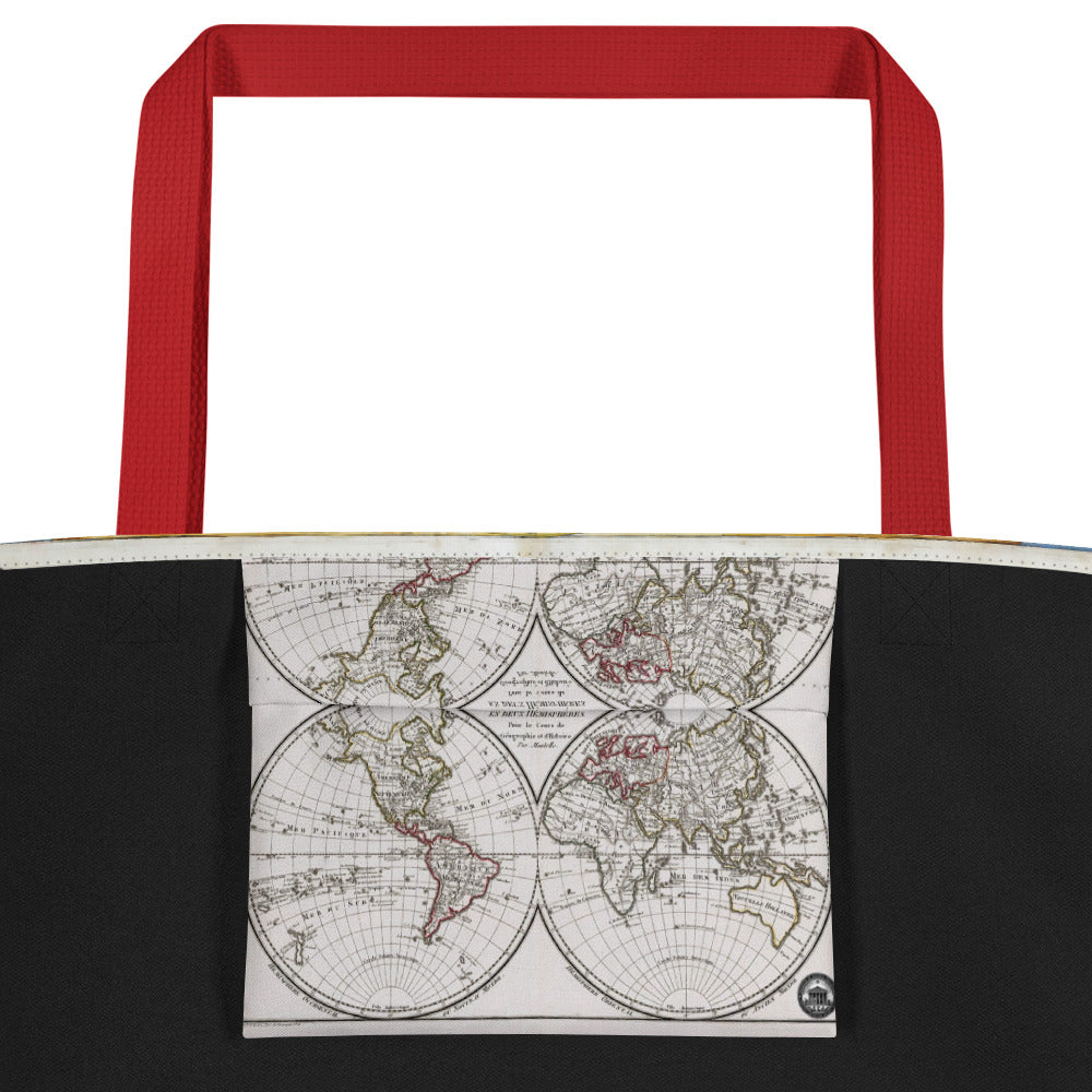 Atlas Map 1676 Institute Natural Philosophy Large Tote Bag