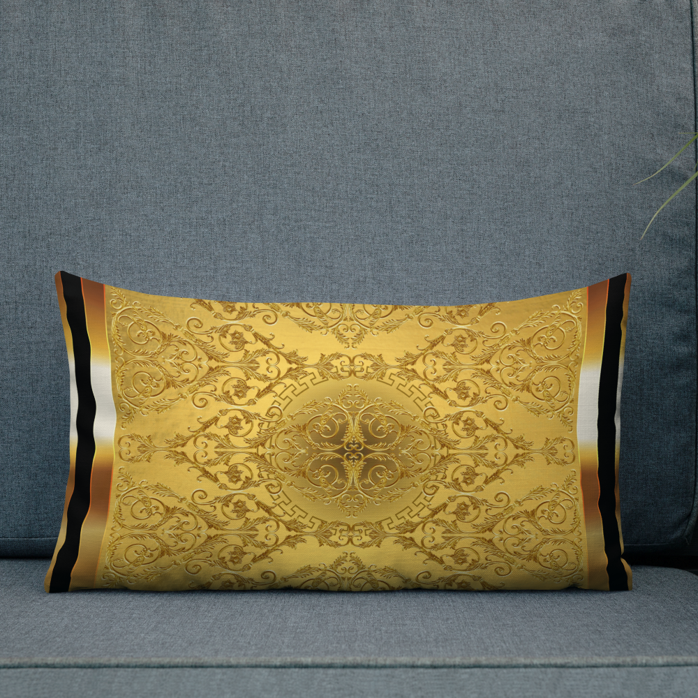 Ornate Baroque Gold Vintage Style Premium Pillow