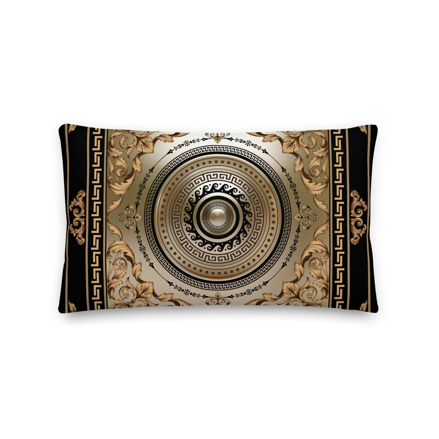 Greek Key Bronze Ornate Baroque Premium Pillow