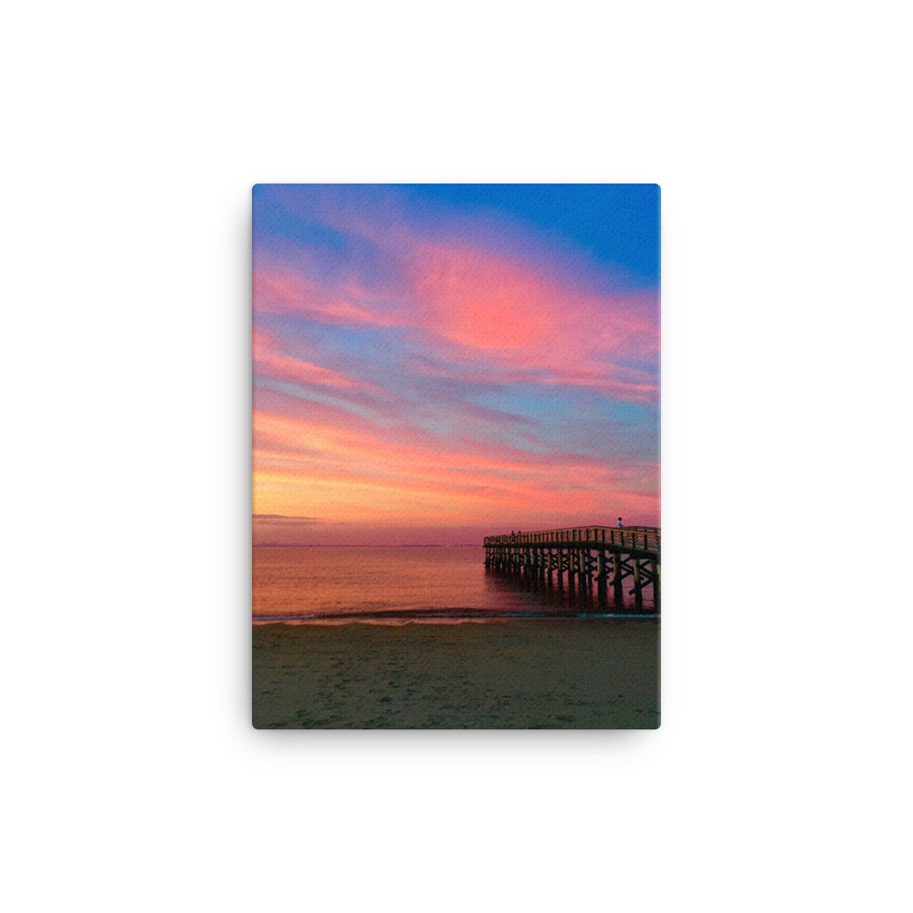New Jersey Beach Sunset Photo on Canvas