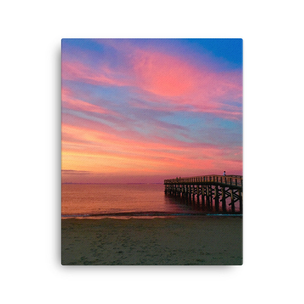 New Jersey Beach Sunset Photo on Canvas