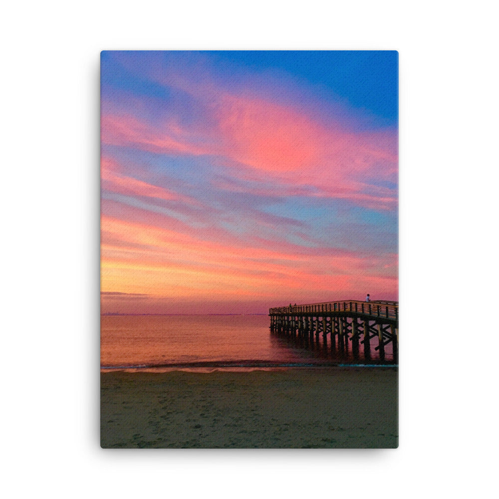 New Jersey Beach Sunset Photo on Canvas