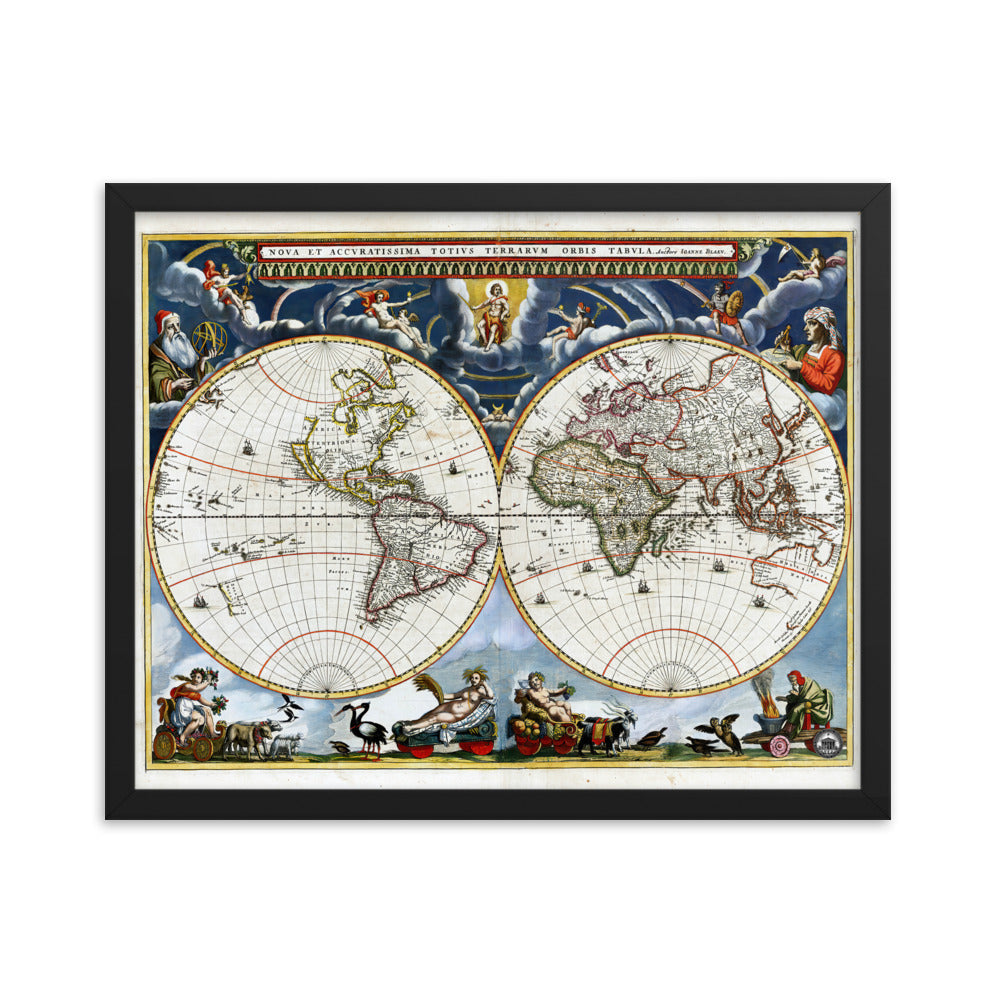 Atlas 1662 Johannes Blaeu Map Framed Poster
