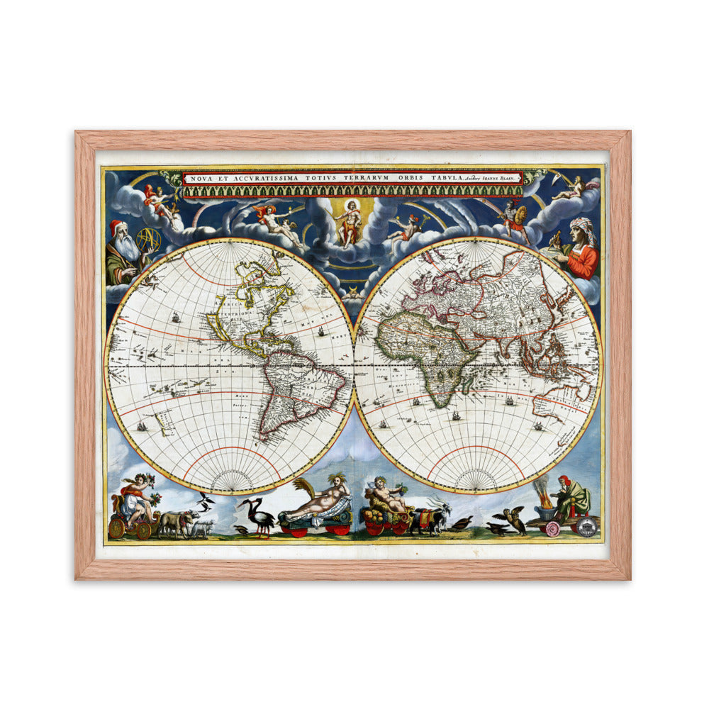 Atlas 1662 Johannes Blaeu Map Framed Poster