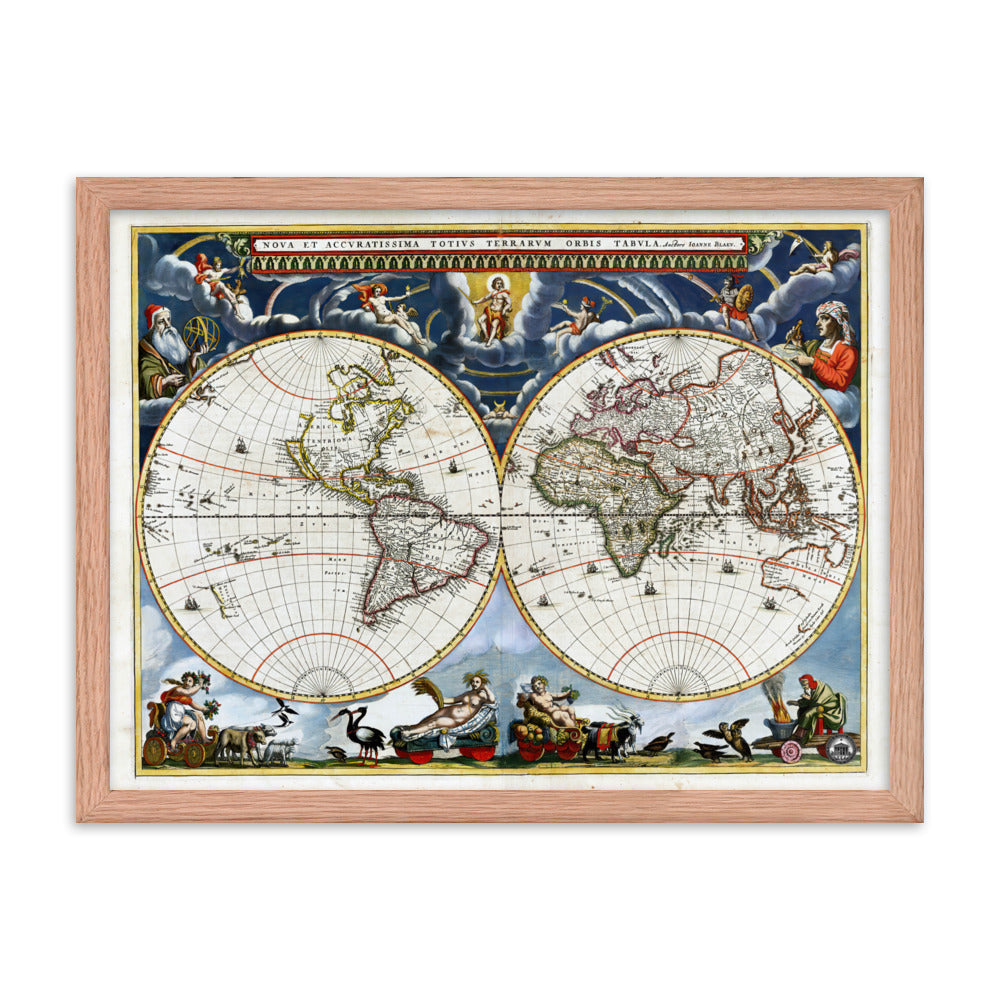 Atlas 1662 Johannes Blaeu Map Framed Poster