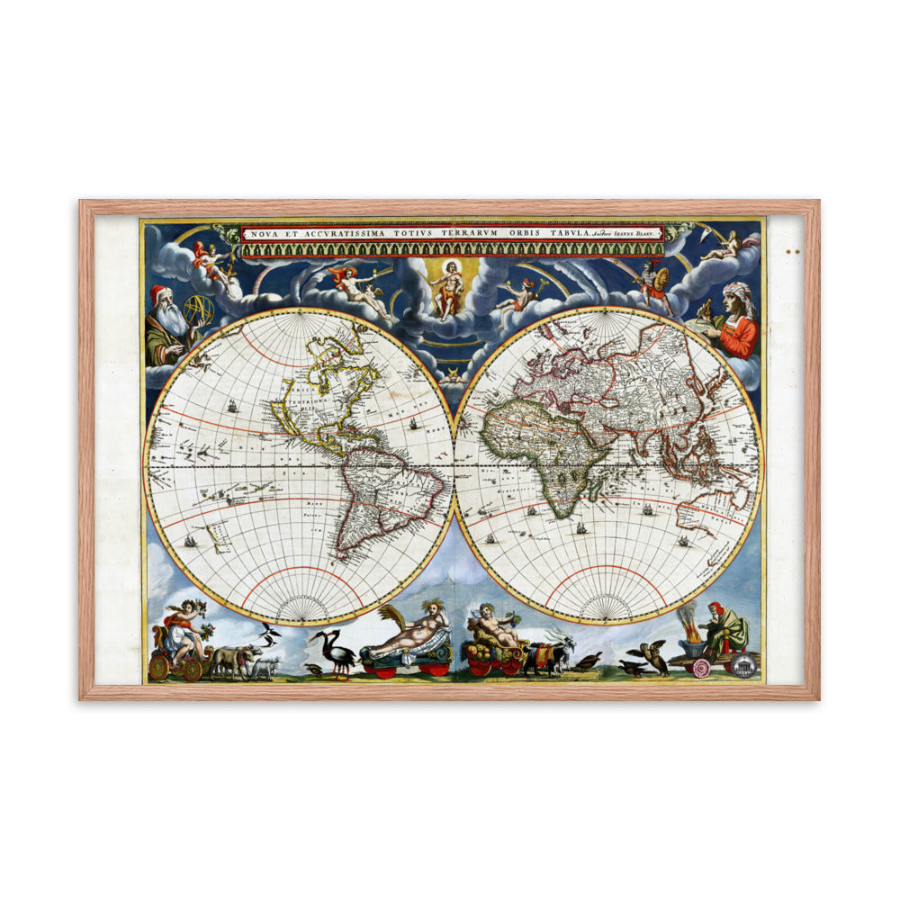 Atlas 1662 Johannes Blaeu Map Framed Poster