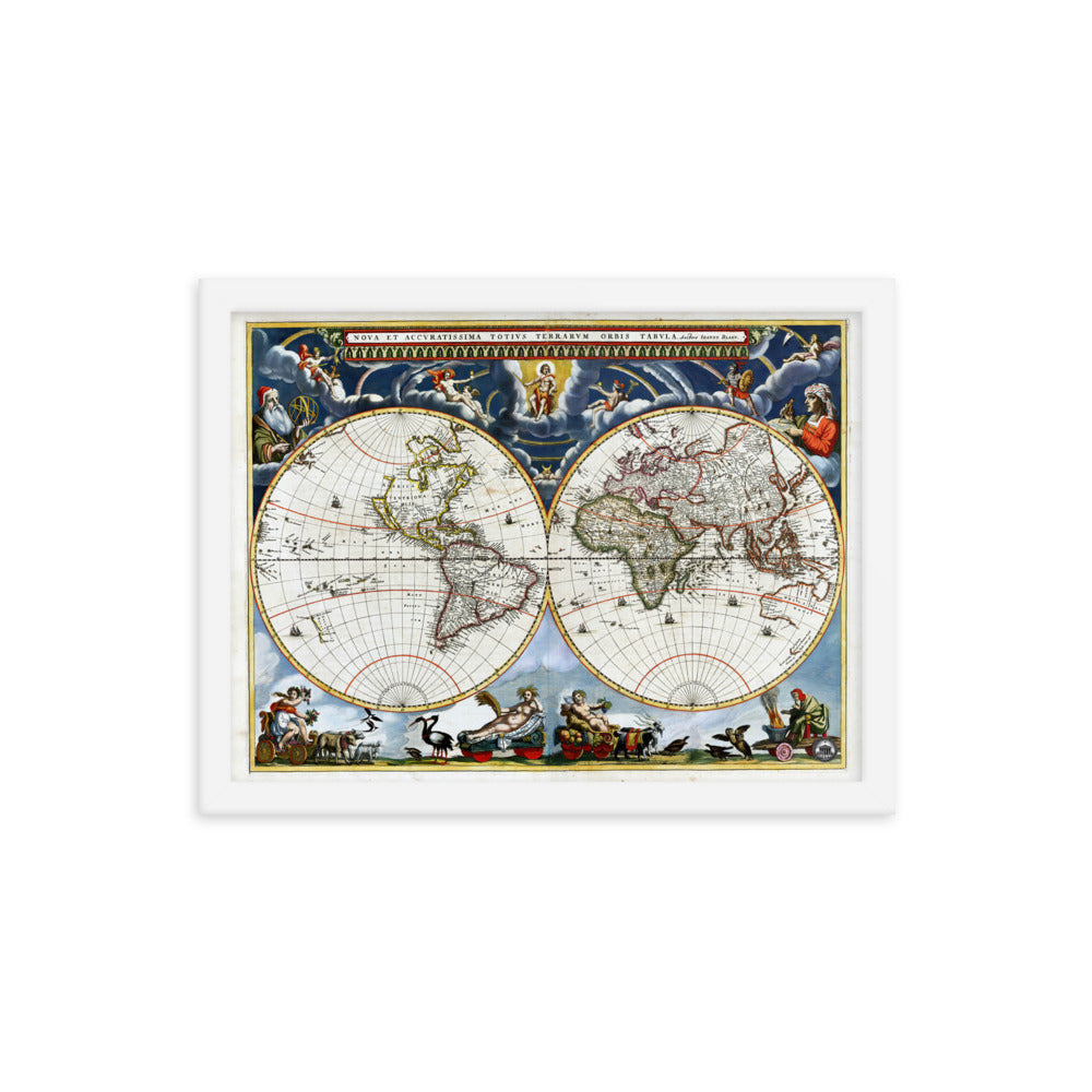 Atlas 1662 Johannes Blaeu Map Framed Poster