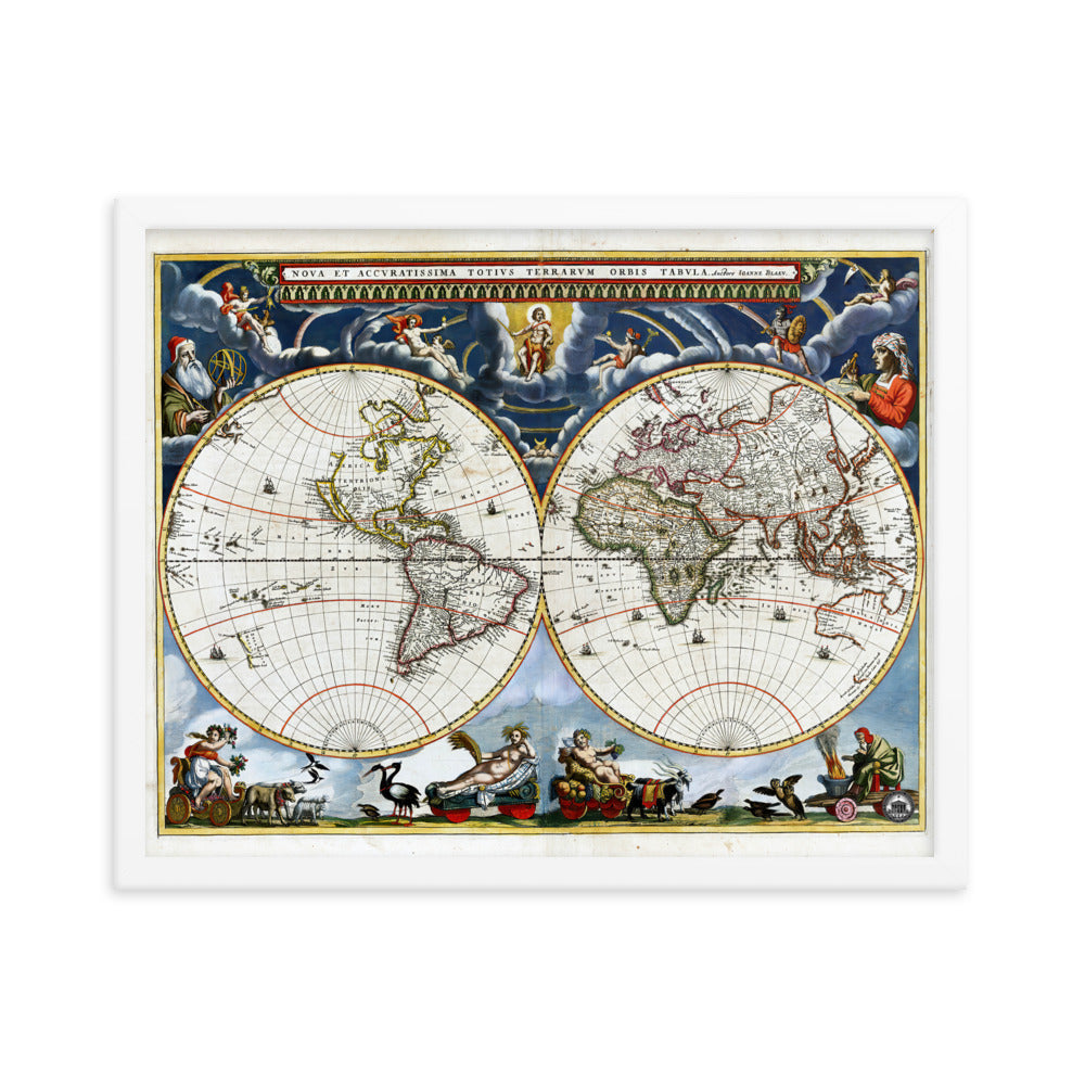 Atlas 1662 Johannes Blaeu Map Framed Poster