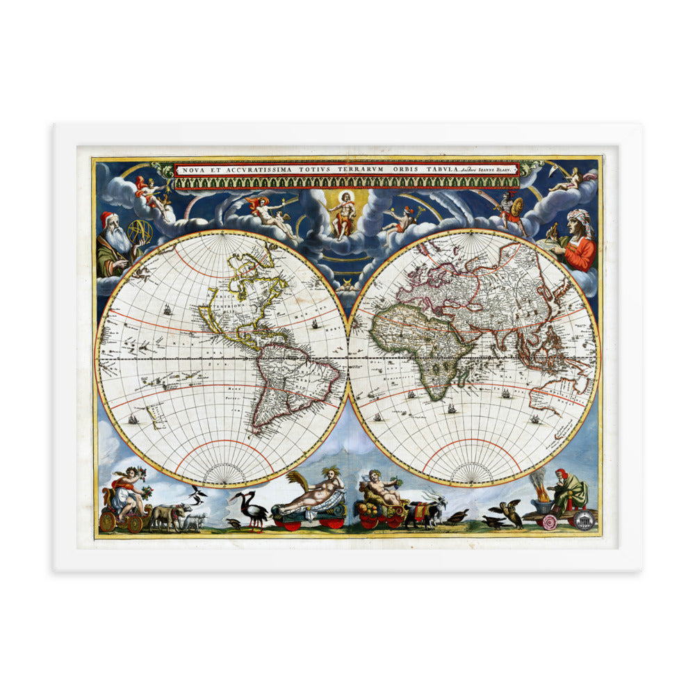 Atlas 1662 Johannes Blaeu Map Framed Poster