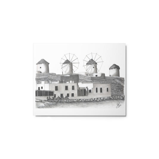 Yiorgos Drawing Mykonos Metal prints