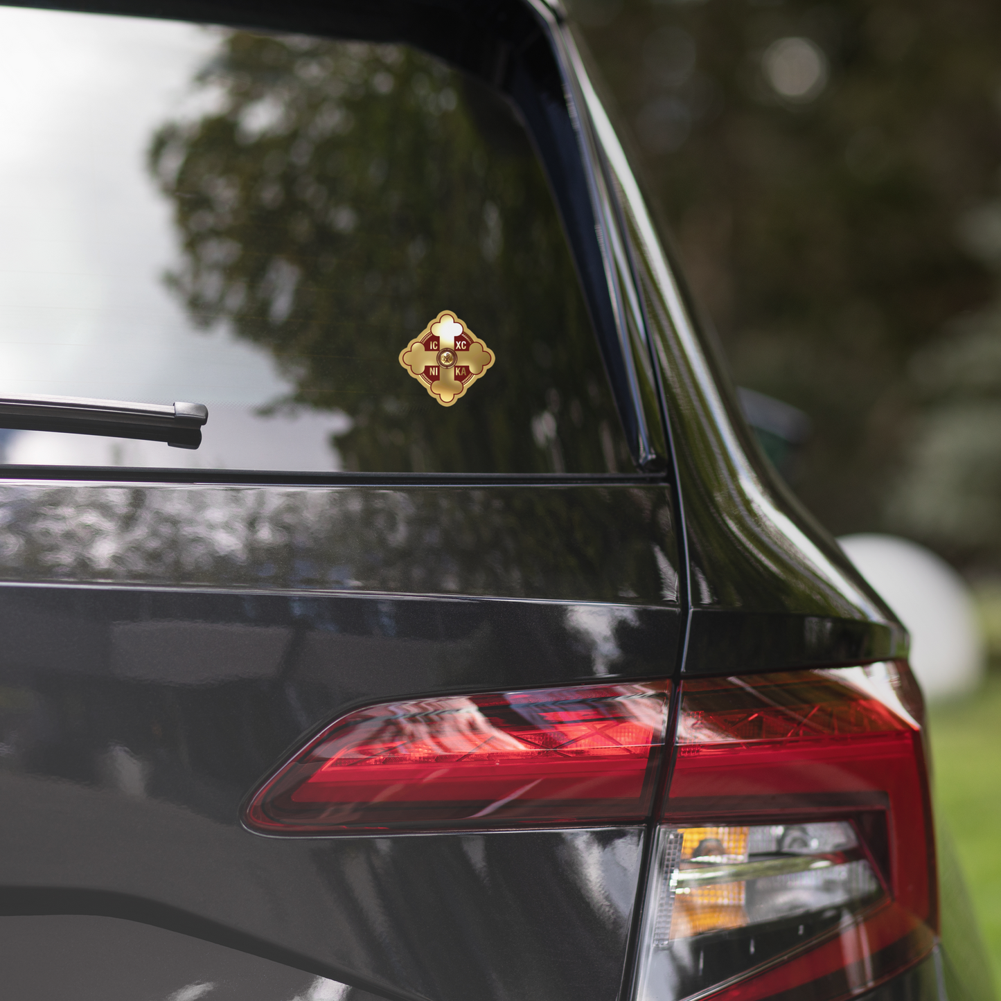 Greek Orthodox Cross Gold Bubble-free stickers