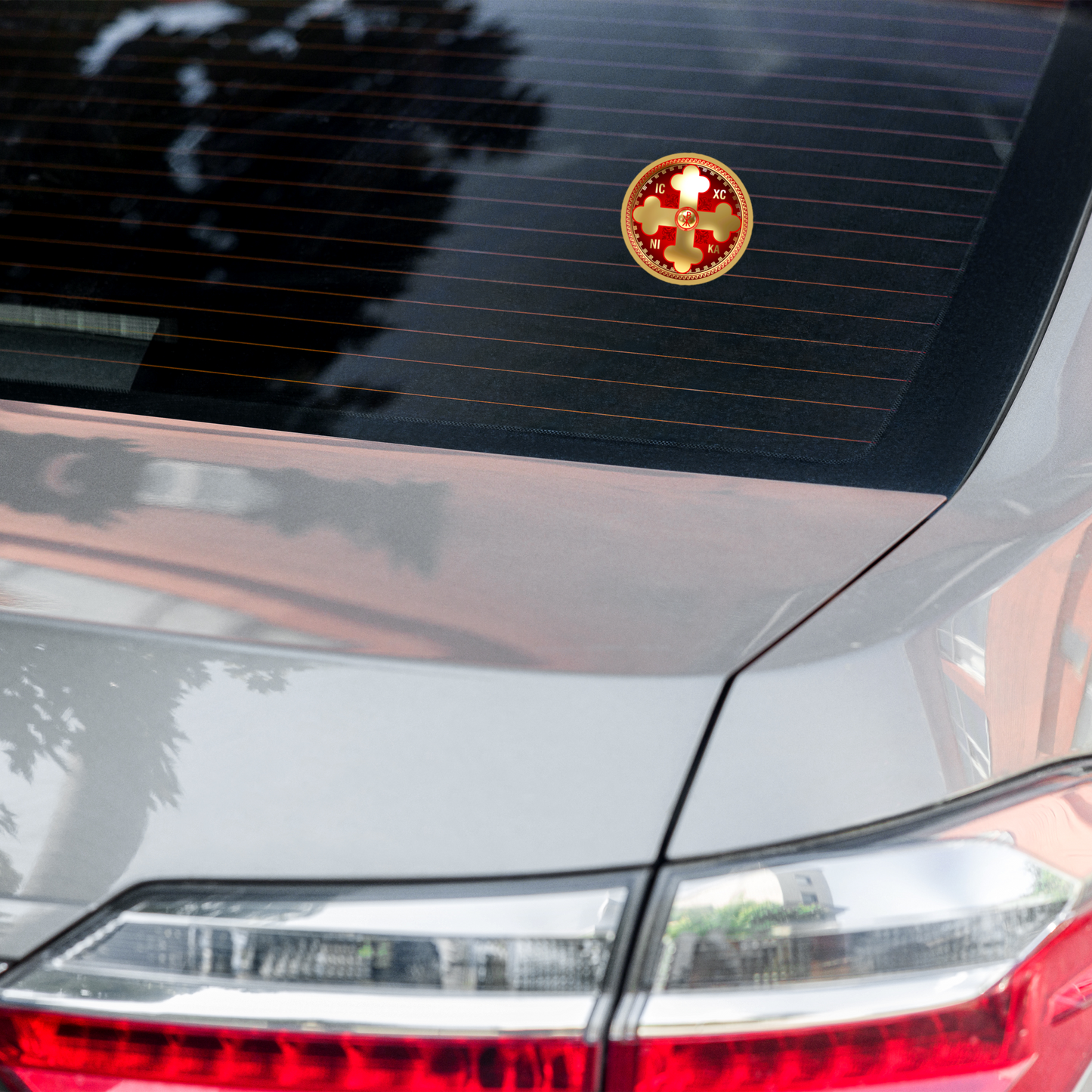 Greek Orthodox Cross Gold Red Bubble-free stickers