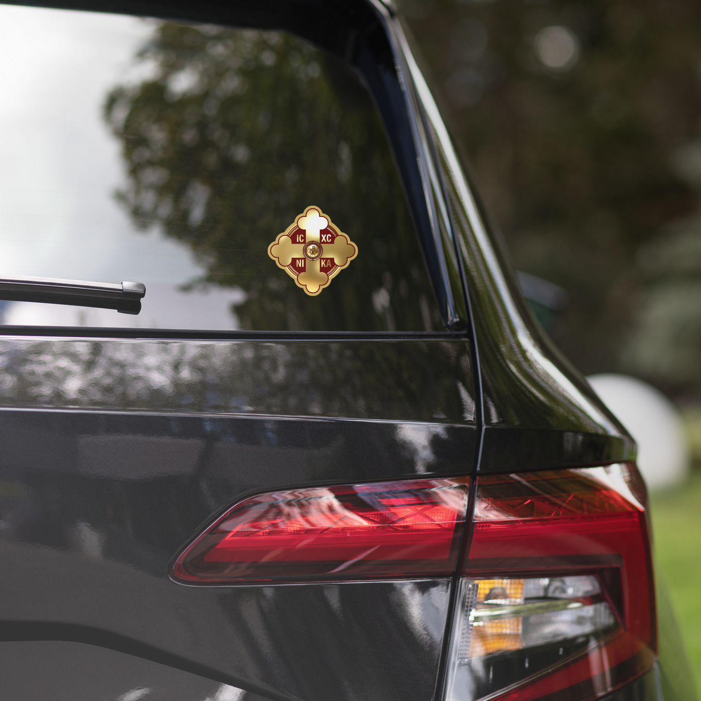 Greek Orthodox Cross Gold Bubble-free stickers