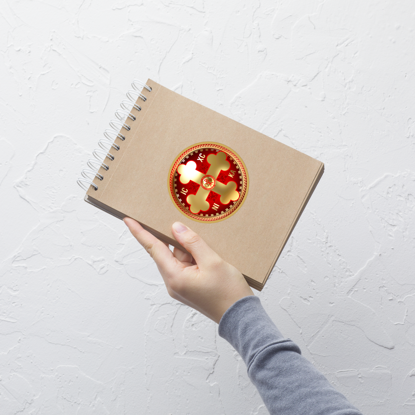 Greek Orthodox Cross Gold Red Bubble-free stickers