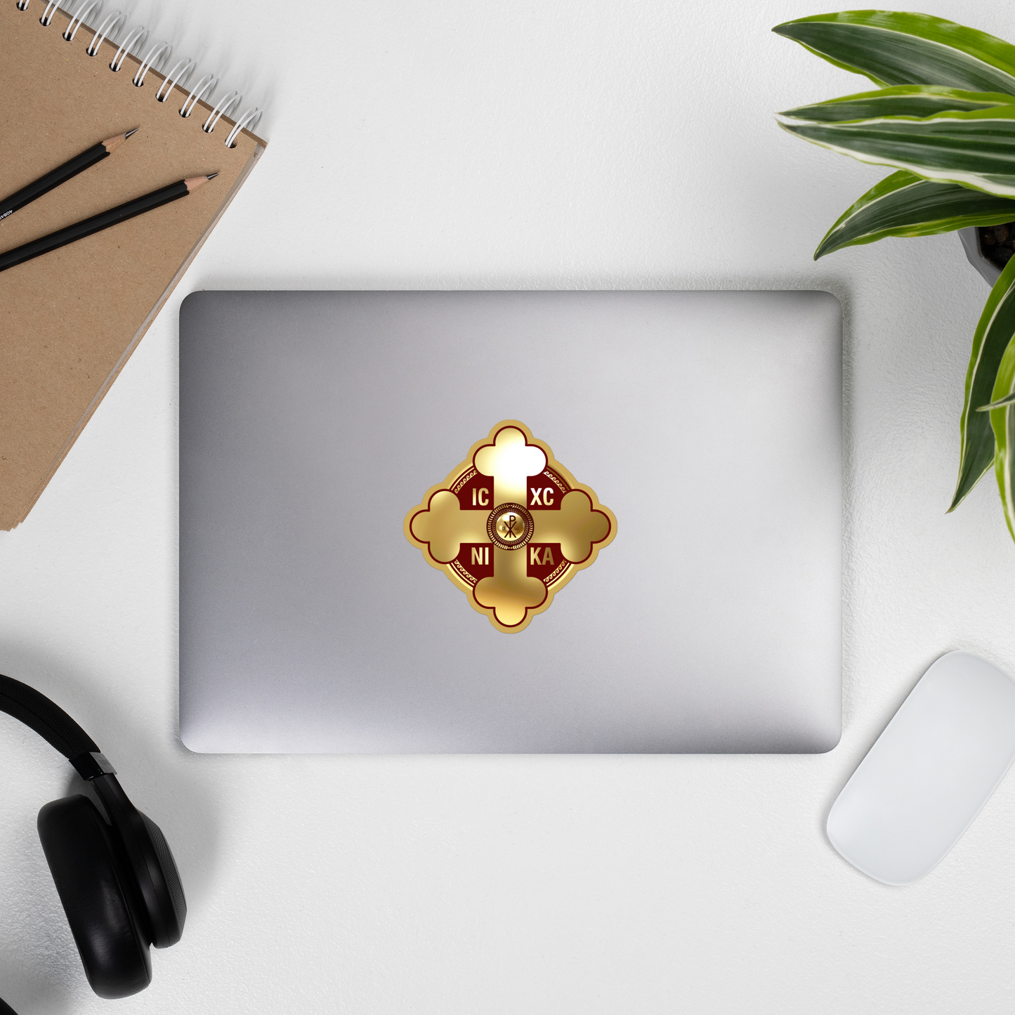 Greek Orthodox Cross Gold Bubble-free stickers