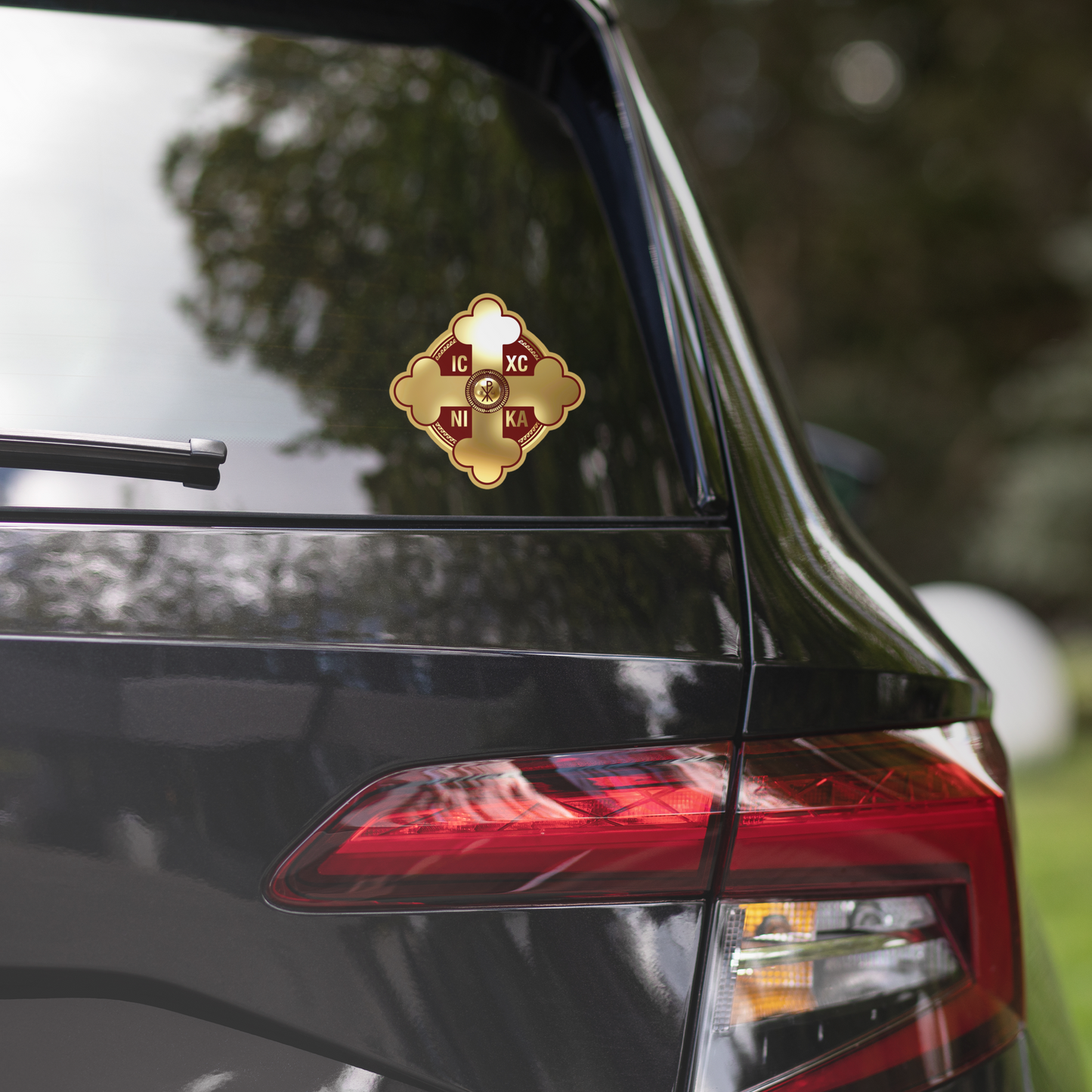 Greek Orthodox Cross Gold Bubble-free stickers
