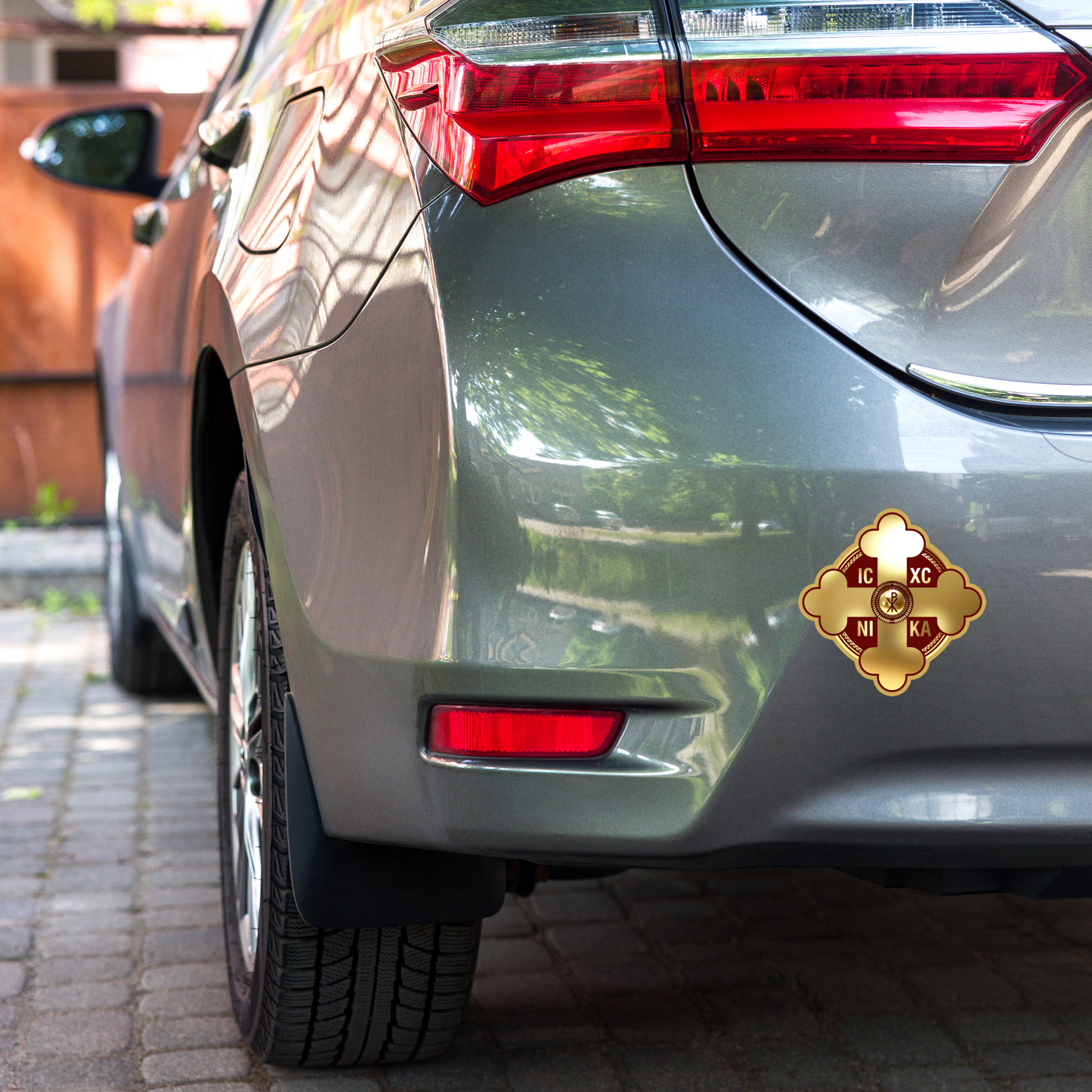 Greek Orthodox Cross Gold Bubble-free stickers