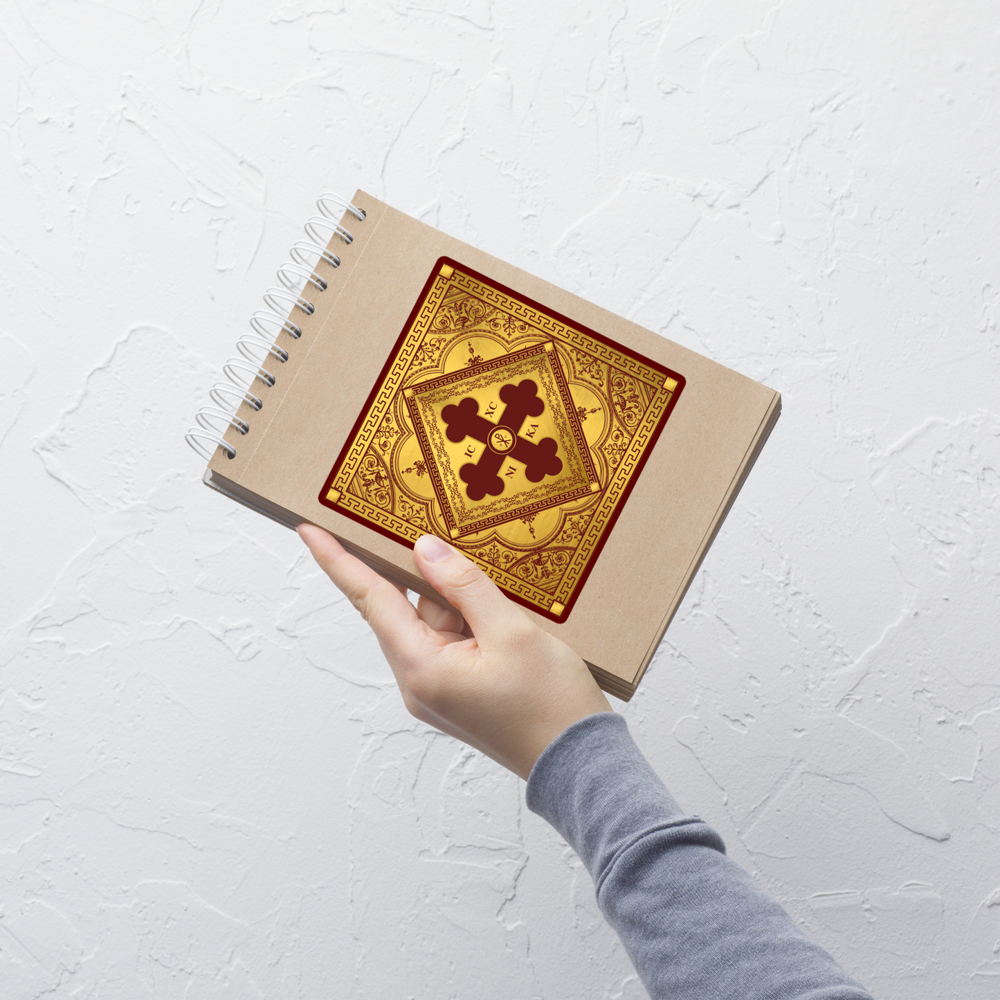 Greek Orthodox Gold Maroon Square Bubble-free stickers