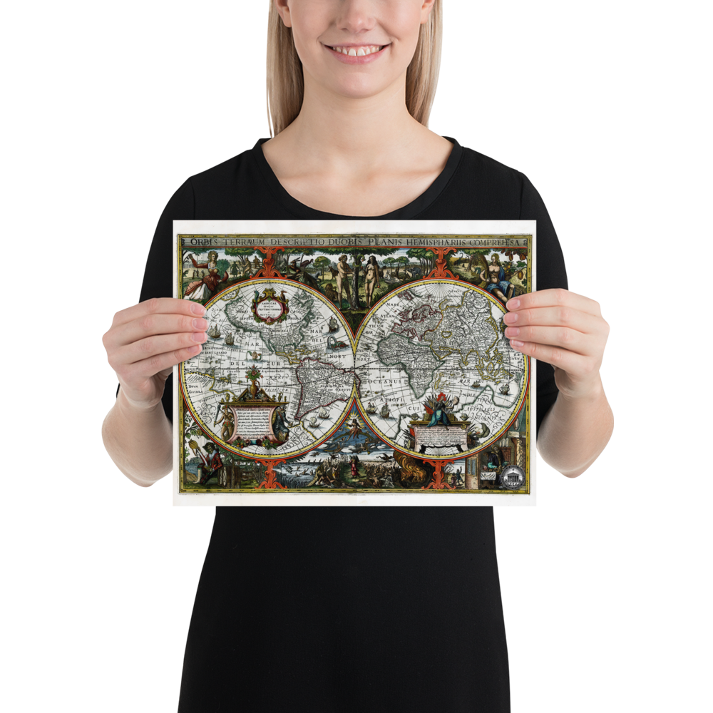 Atlas - 1617-1632 Map - Nicholas Van Geeikercken Photo paper poster