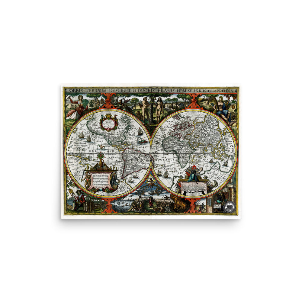 Atlas - 1617-1632 Map - Nicholas Van Geeikercken Photo paper poster