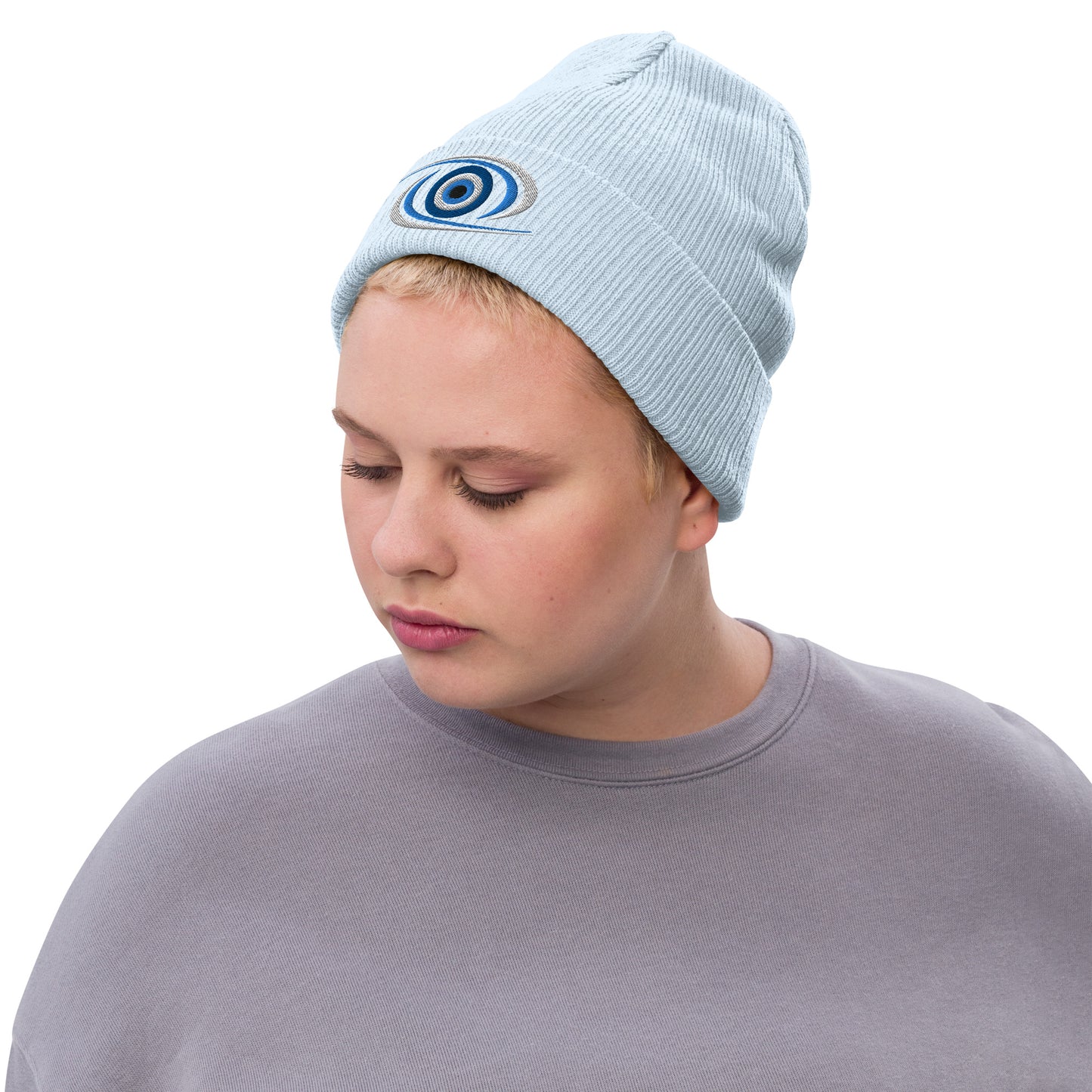 Mati Evil Eye Ribbed knit beanie