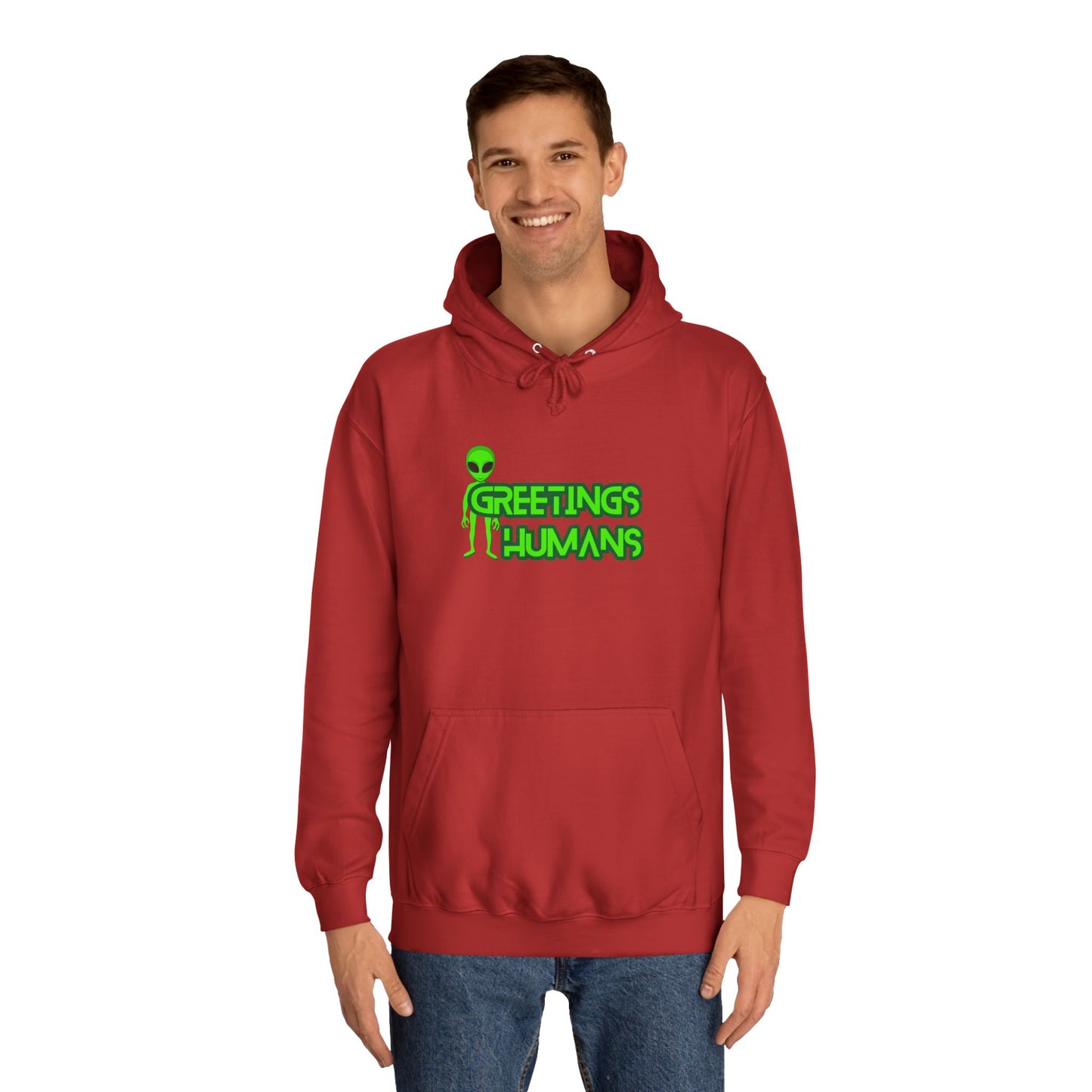 Greetings Humans Unisex College Hoodie