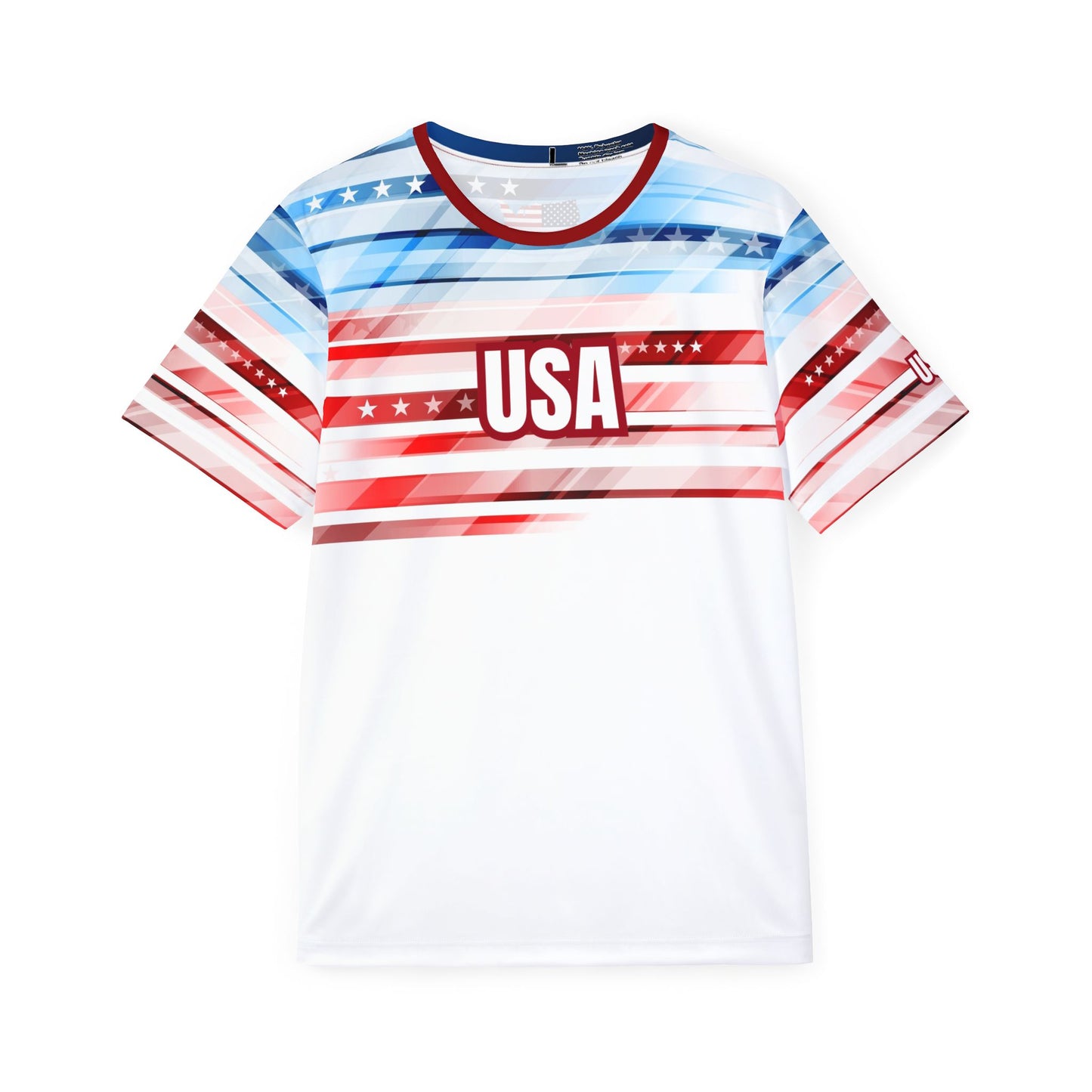 USA Soccer Jersey Blue White Red Stripes with Stars