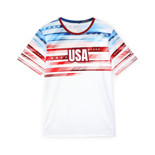 USA Soccer Jersey Blue White Red Stripes with Stars