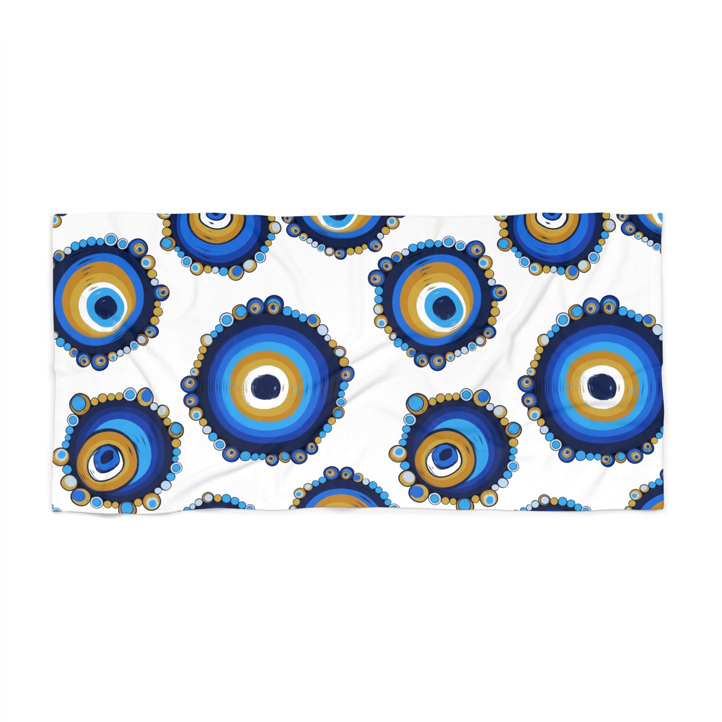 Mati Evil Eye Painted Style Beach Towel