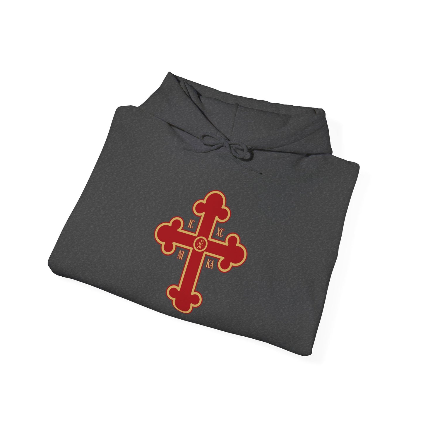 Greek Orthodox Cross Red Gold GOYA Unisex Heavy Blend™ Hooded Sweatshirt