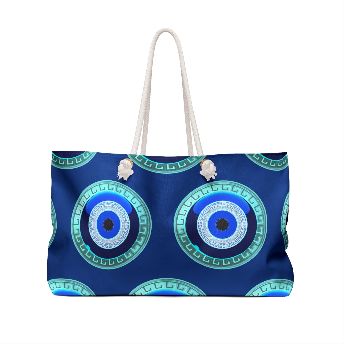 Blue White Mati Evil Eye Weekender Bag