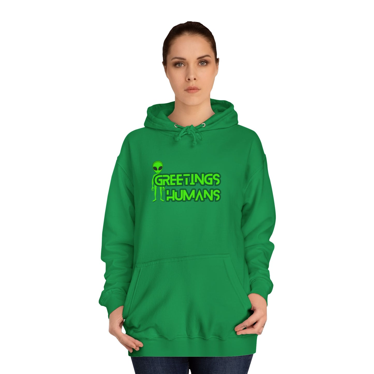 Greetings Humans Unisex College Hoodie