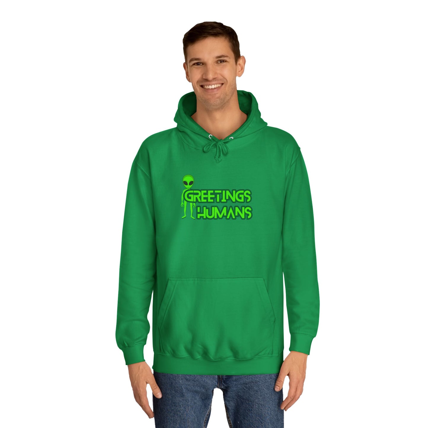 Greetings Humans Unisex College Hoodie