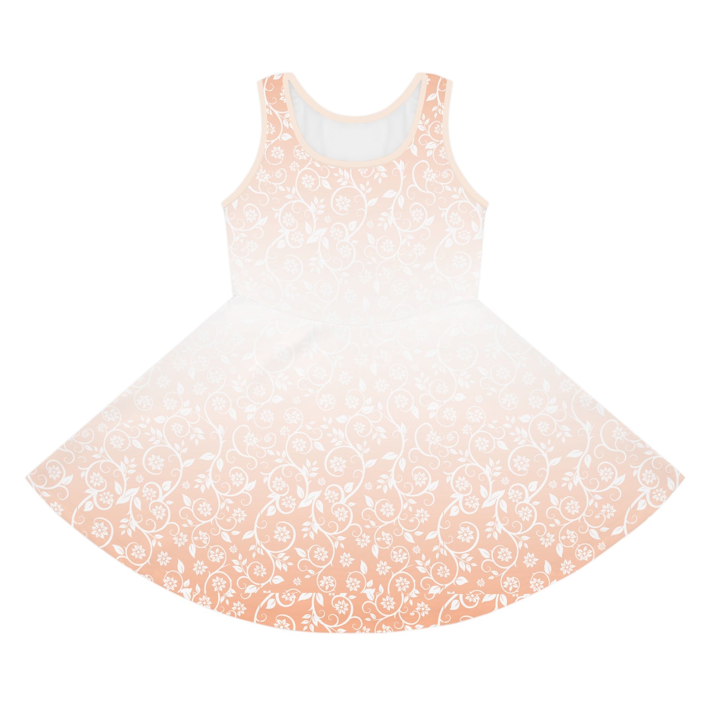 Peach Floral Girls' Sleeveless Sundress Kiki Collection