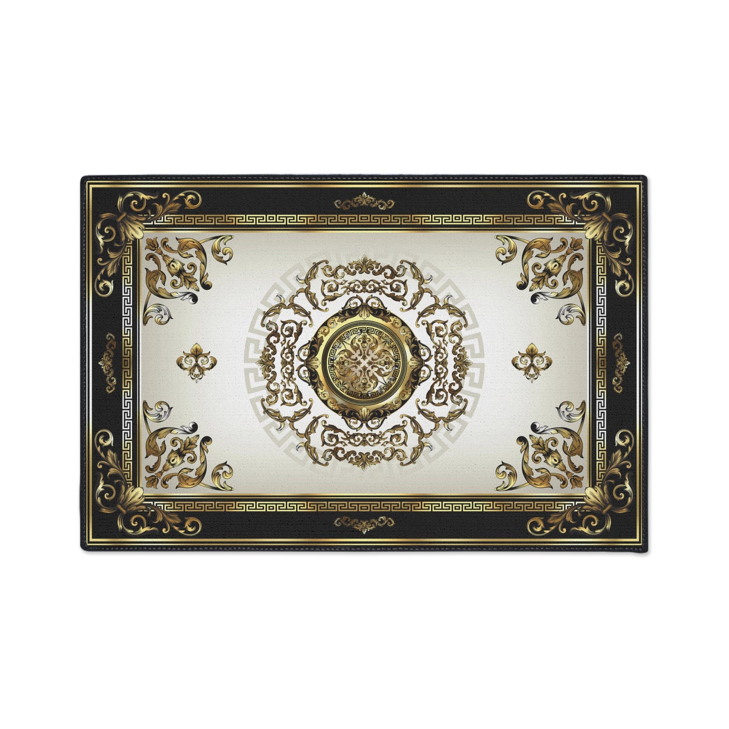 Cream Black Gold Baroque Heavy Duty Door/Floor Mat