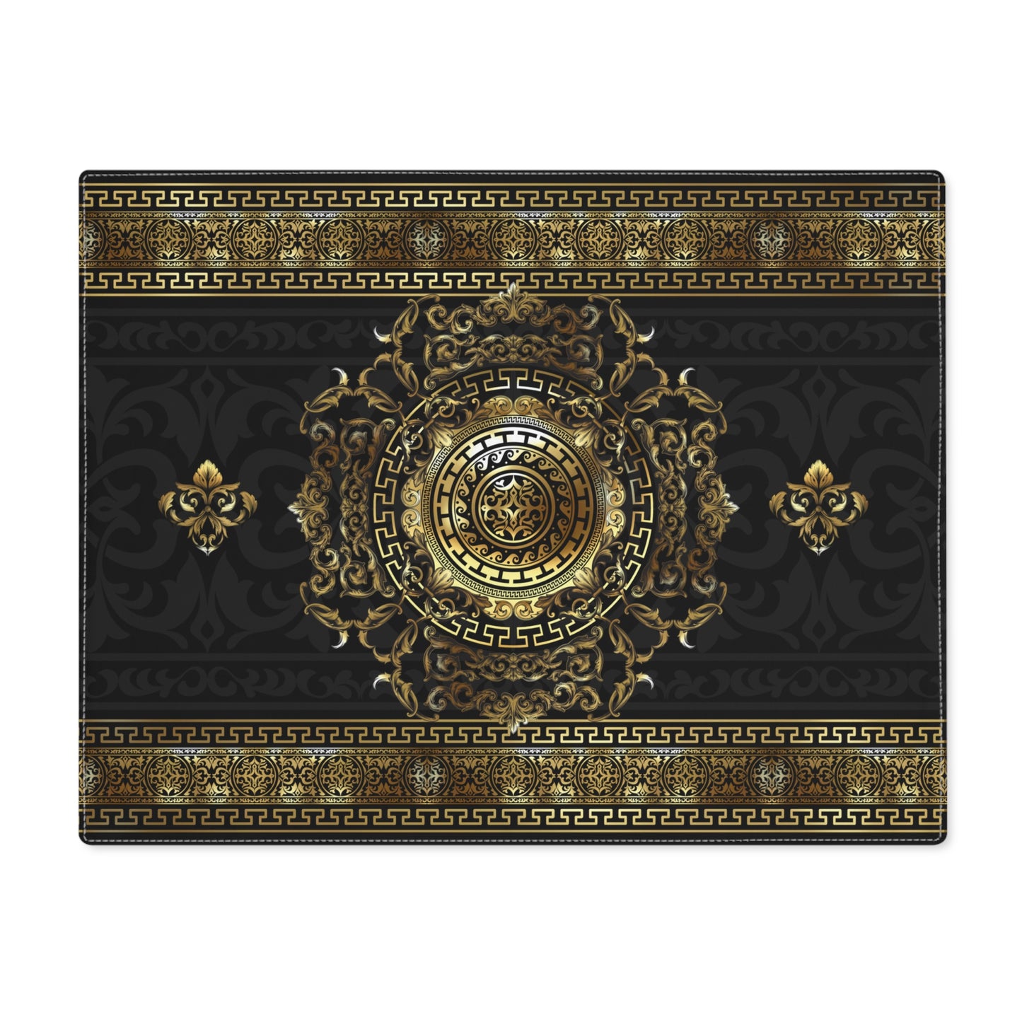 Greek Key Gold Black Ornate Placemat