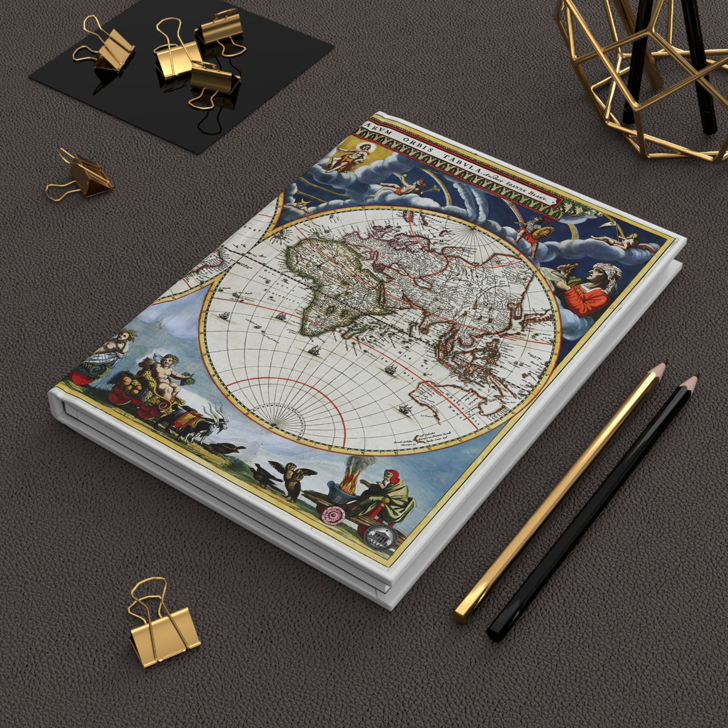 Atlas - 1662 Map Johannes Blaeu Hardcover Journal