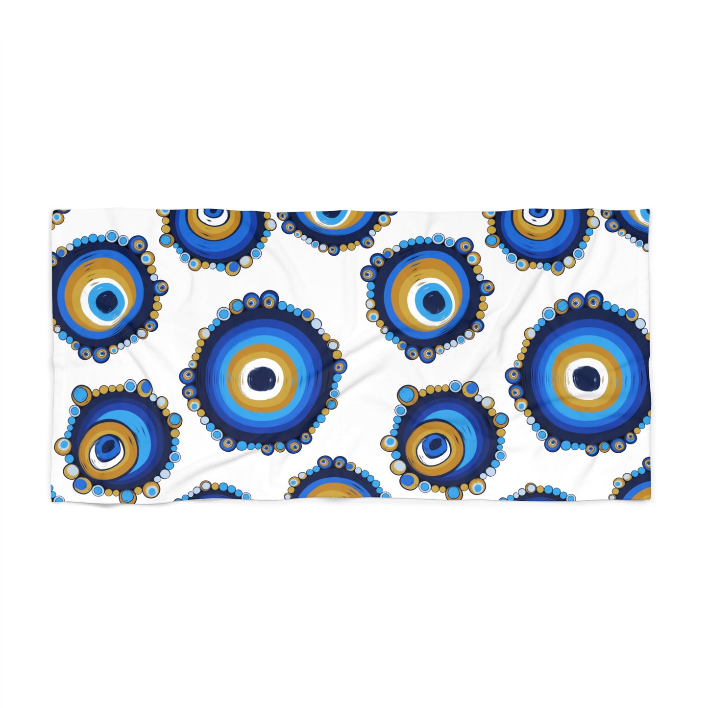 Mati Evil Eye Painted Style Beach Towel