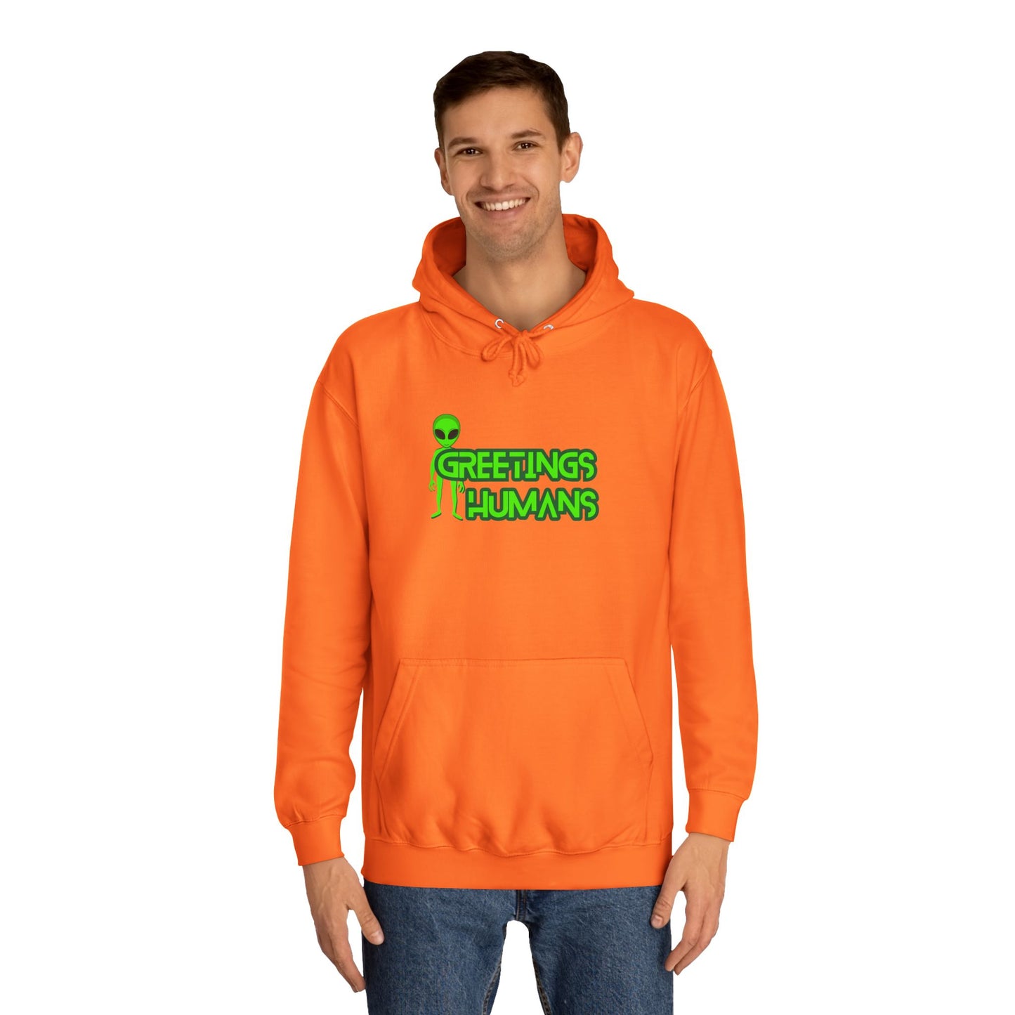 Greetings Humans Unisex College Hoodie