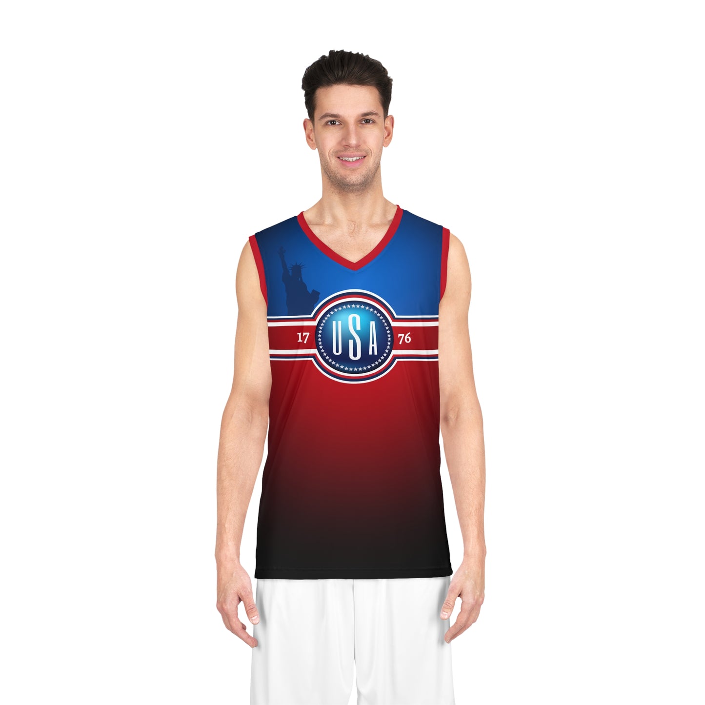 USA Red Blue Washington Basketball Jersey