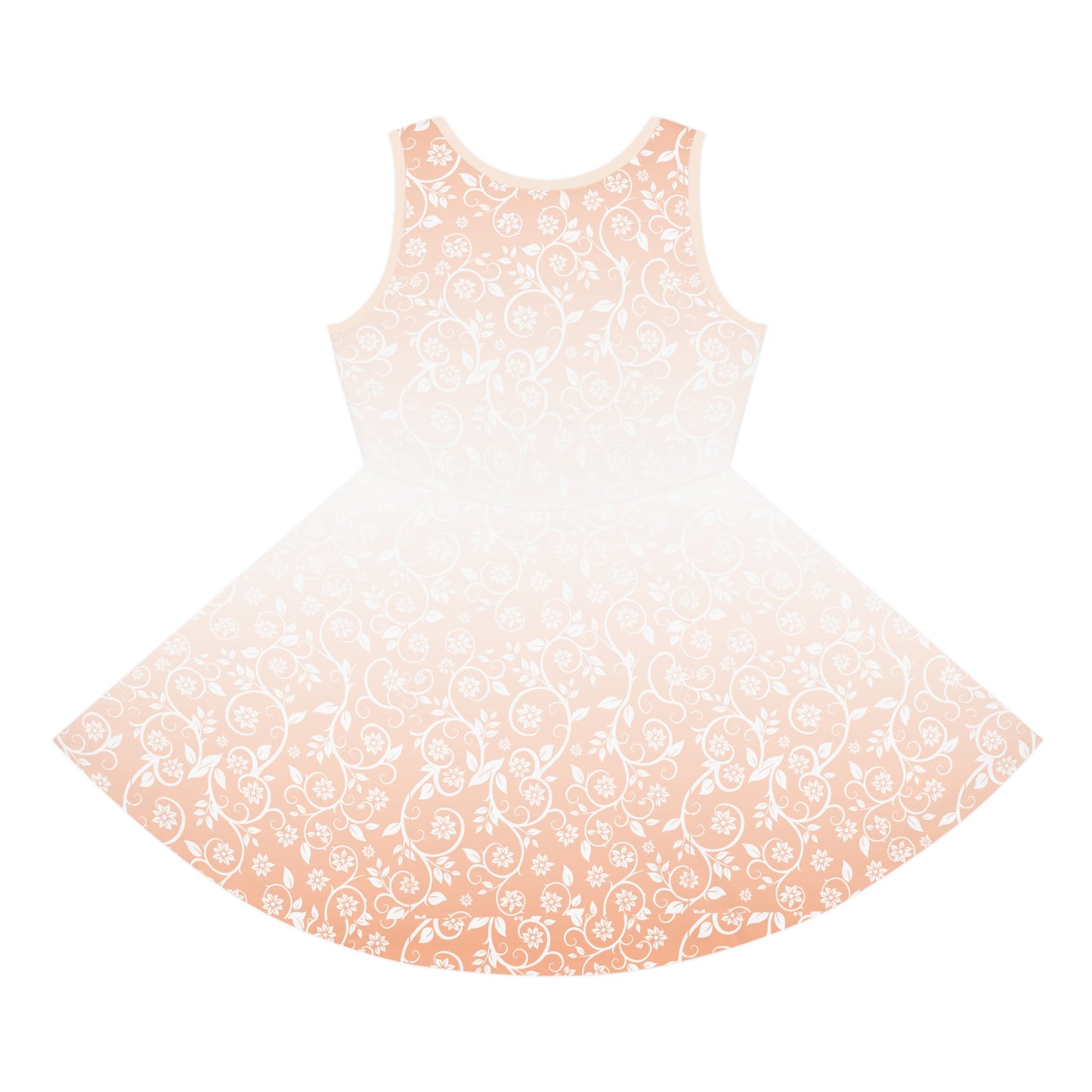 Peach Floral Girls' Sleeveless Sundress Kiki Collection