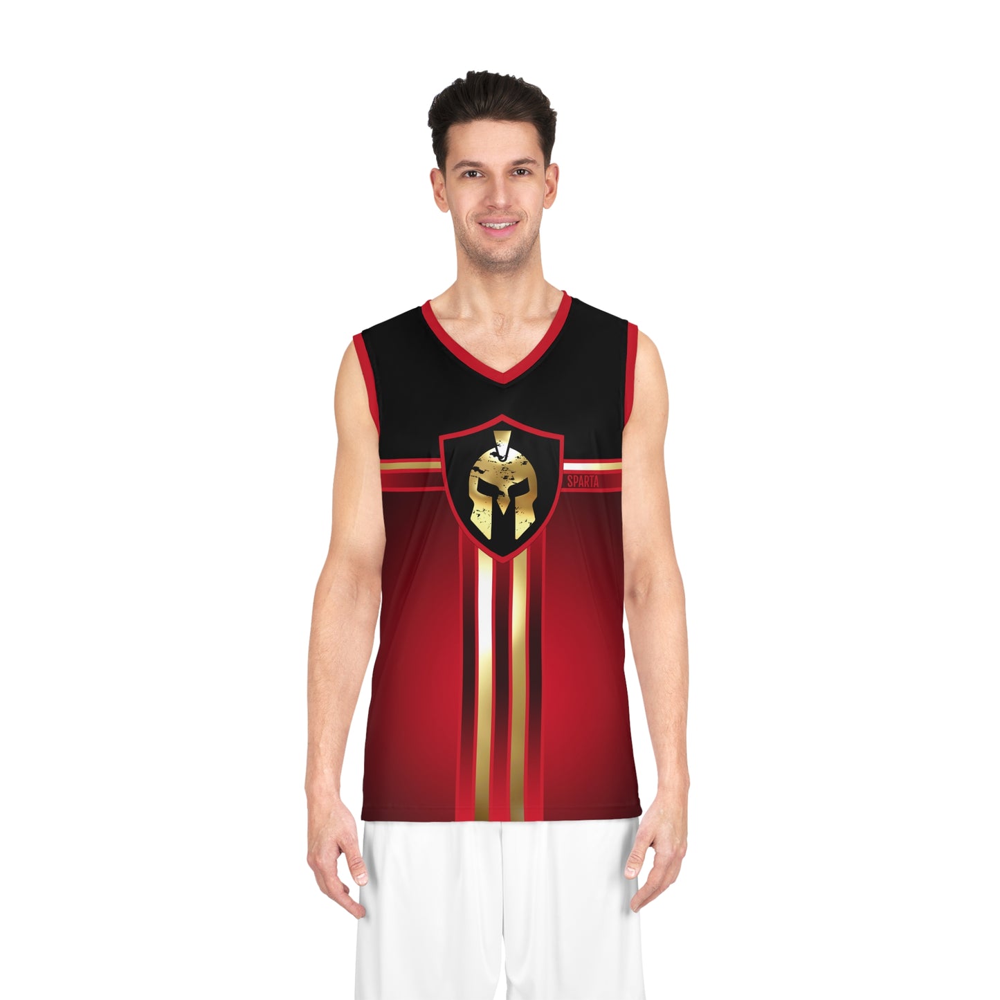 Gold Spartan Helmet Leonidas Basketball Jersey