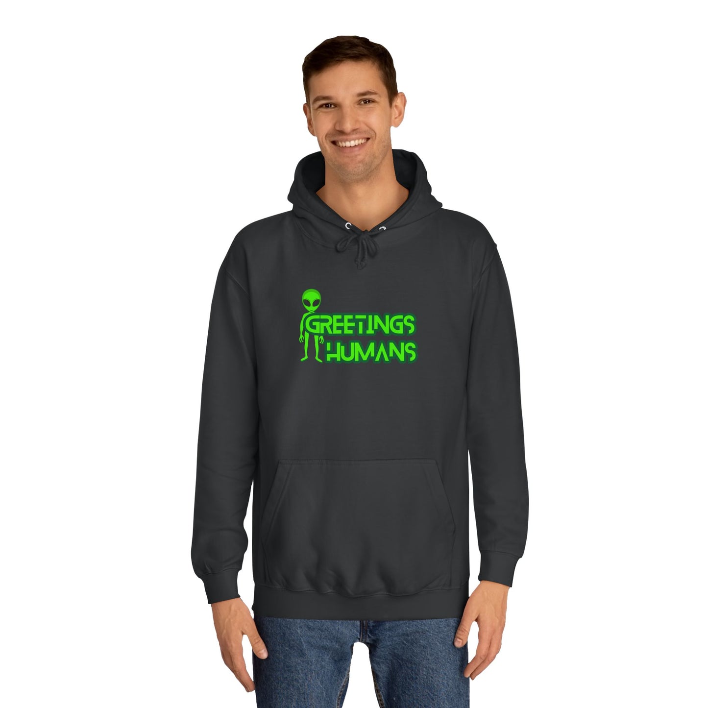 Greetings Humans Unisex College Hoodie