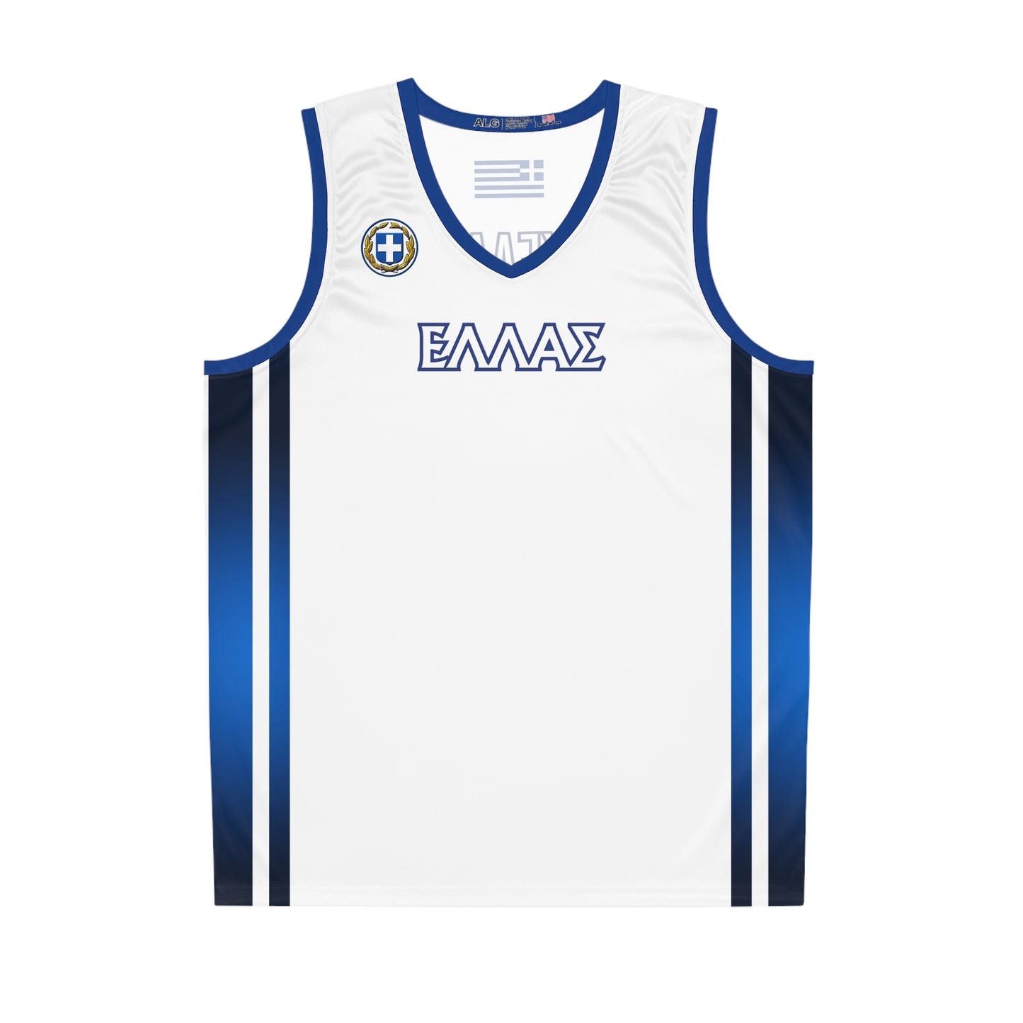 Basketball Jersey - Ellas Greece White and Blue