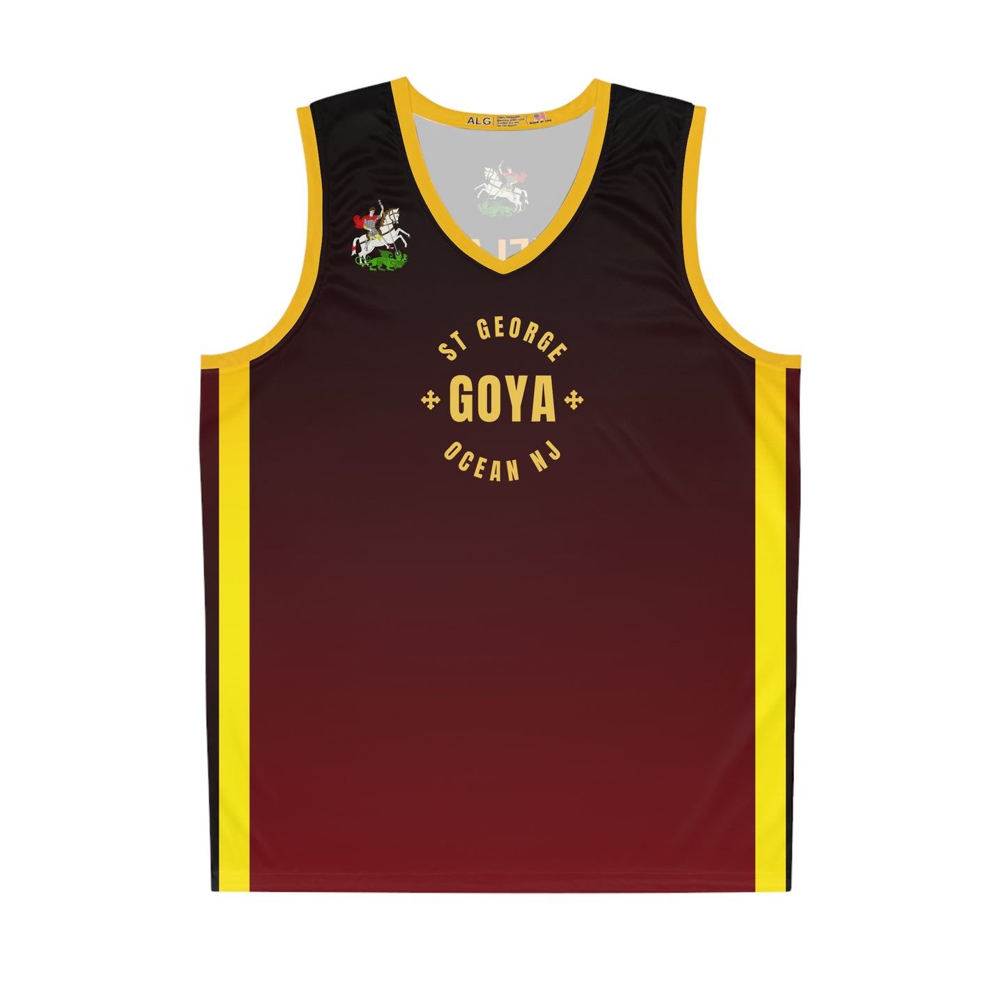 St George GOYA Maroon Yellow Basketball Jersey